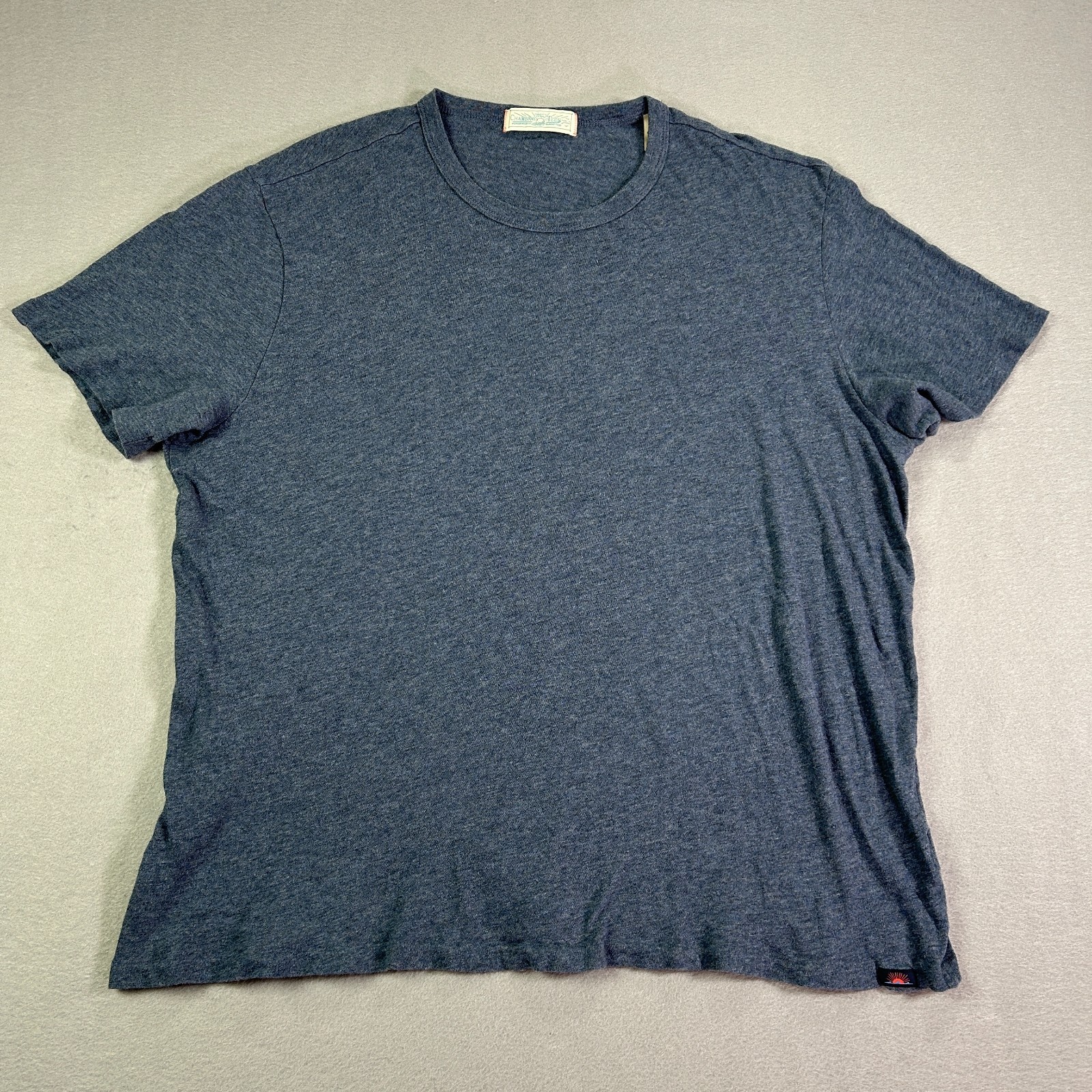 Faherty Men’s T-shirt Large L Blue Chambray Tees Short Sleeve Crew Cotton Modal