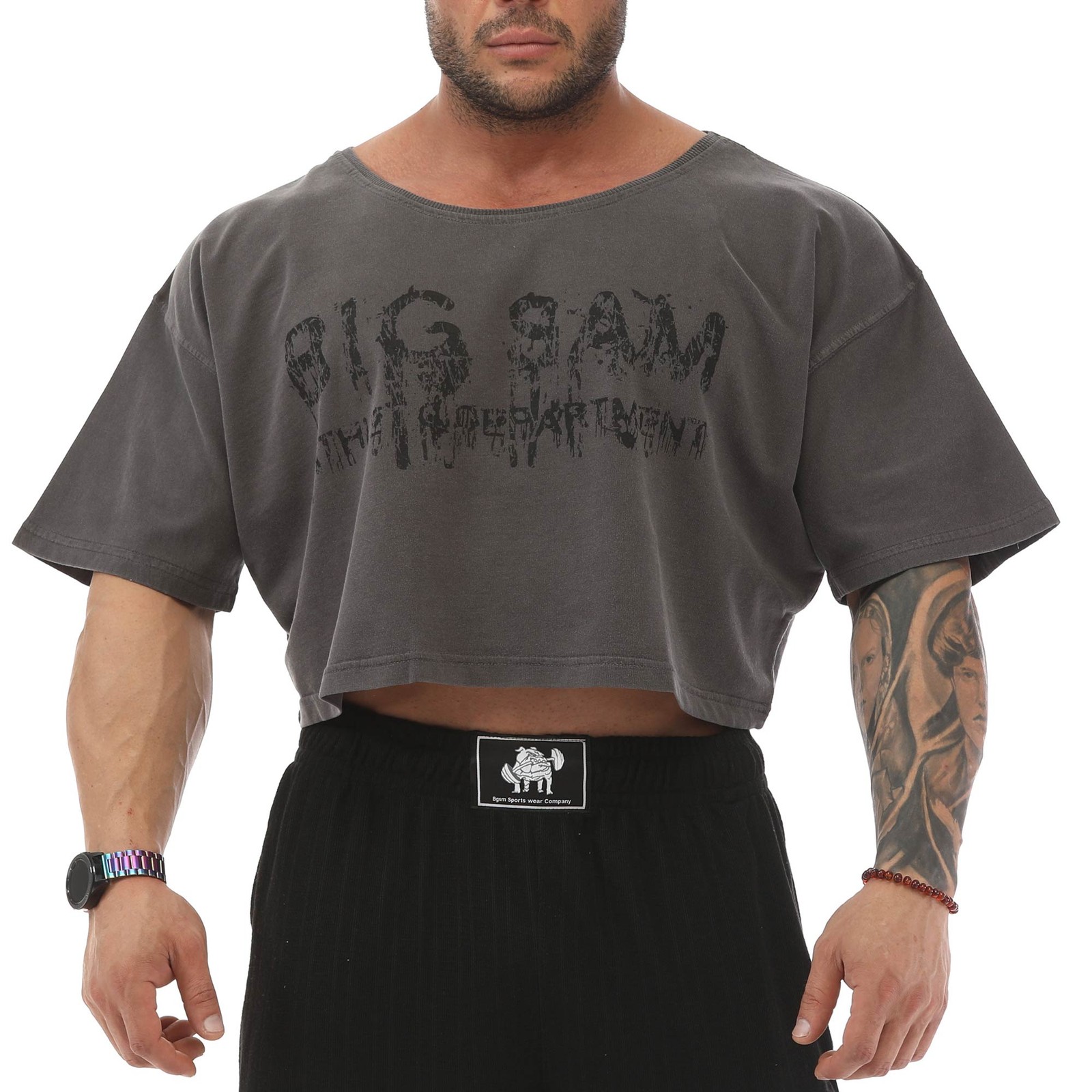 BIG SM Ragtop Rag Top T-Shirt Bodybuilding Oversize Gym Lifting Bulldog 3005