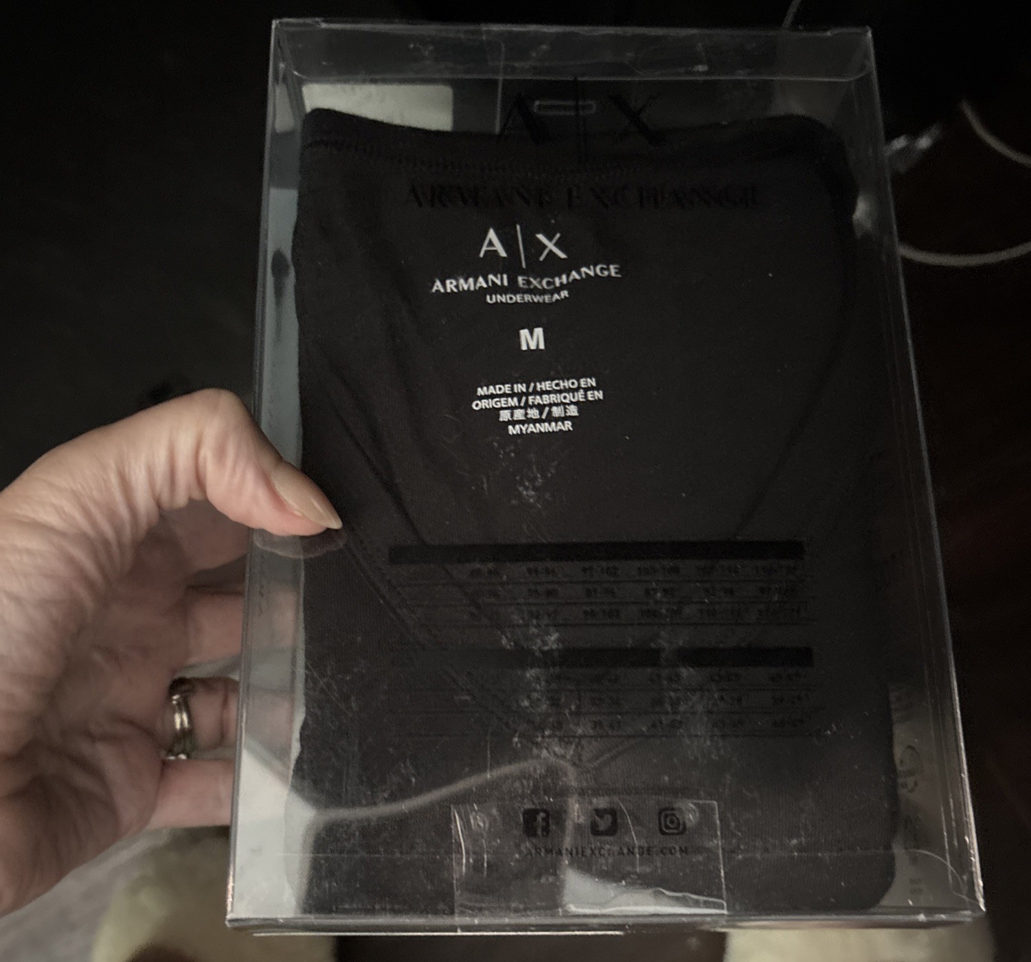 Designer Armani Exchange A/X Cotton V-neck T-shirts 2 Pack Black Grey Medium $45