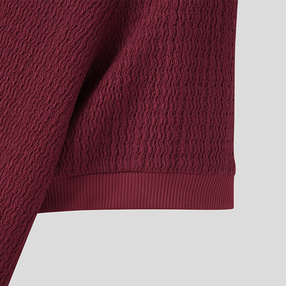 Men Mock Turtleneck Pullover T-Shirt Tops Knitted-Sweater Slim Fit Tops Tee