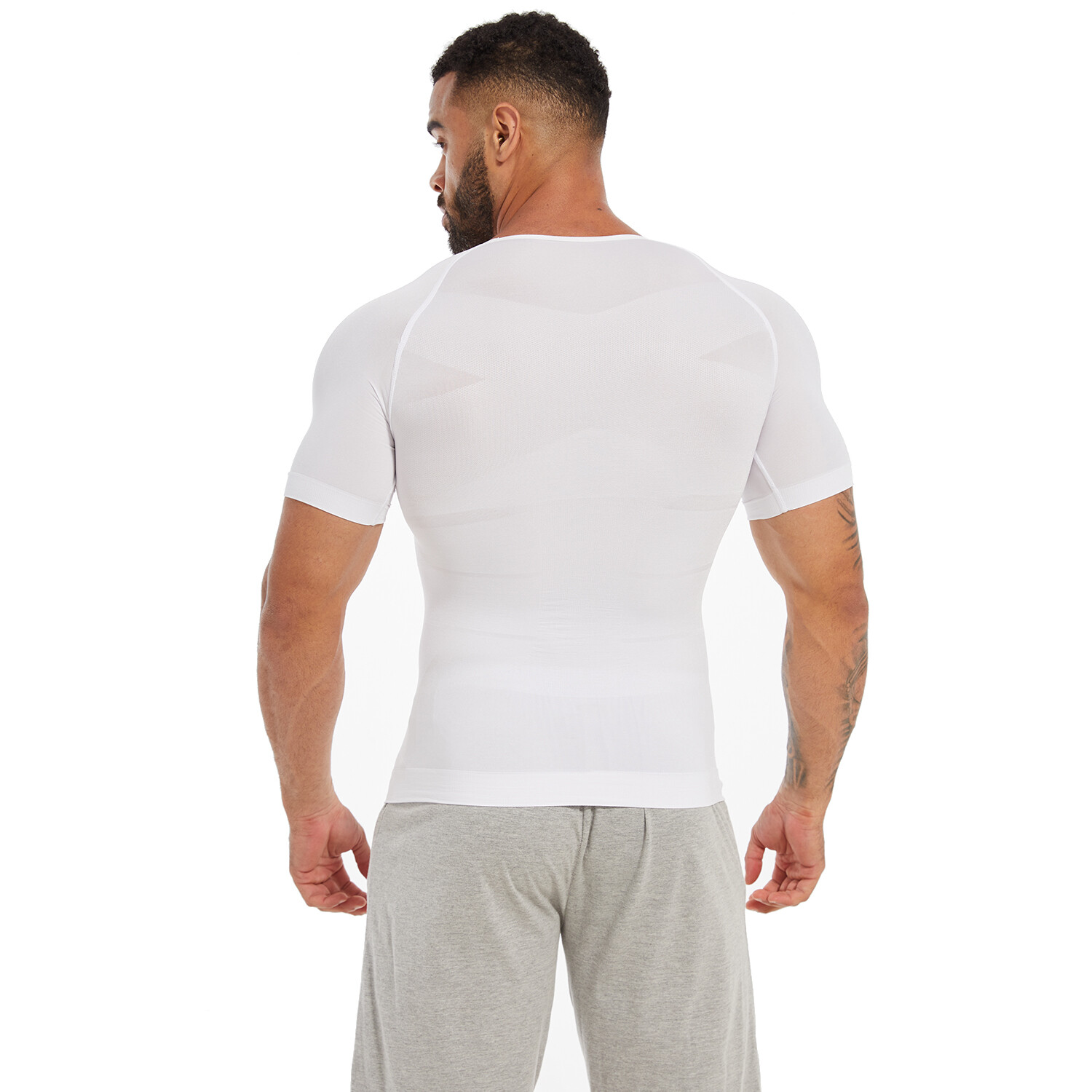 Men’s Gynecomastia Undershirt V-Neck Chest Compression Shirts Slim Body Shaper