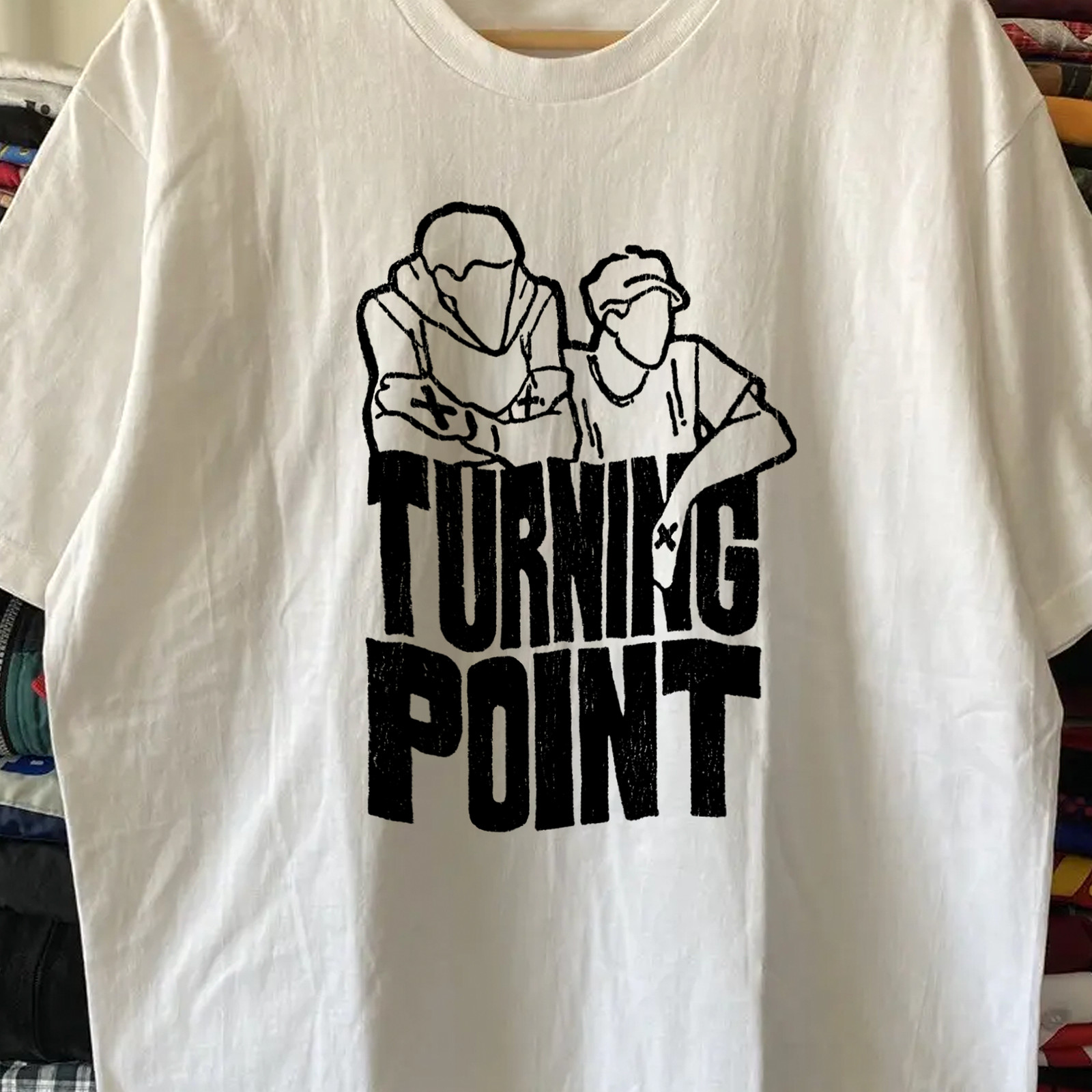 Turning Point Straight Edge Hardcore Washed T-Shirt White XL
