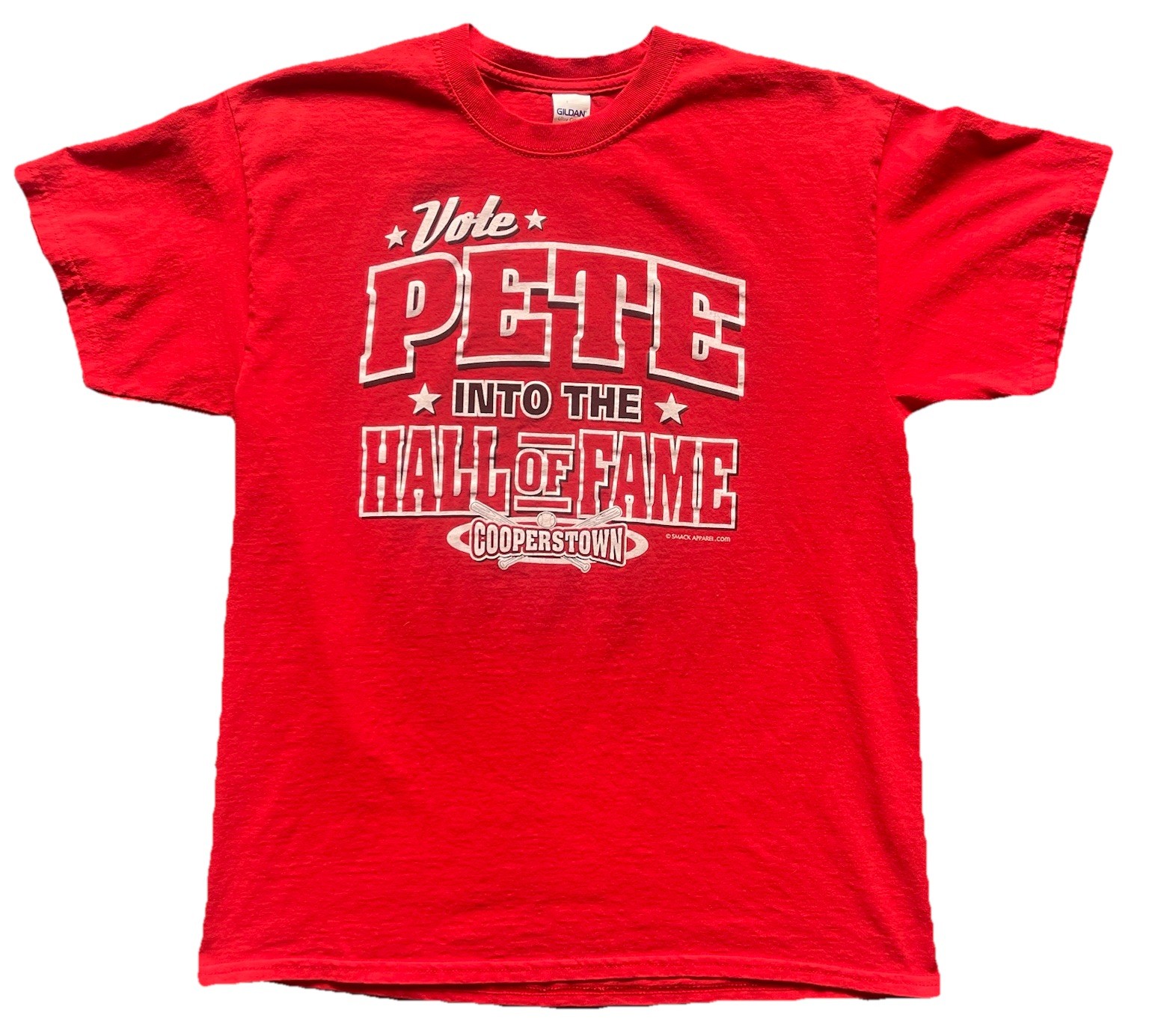 Pete Rose T-Shirt Men’s Lg Double Sided Cincinnati Reds MLB Vote Pete Into HOF