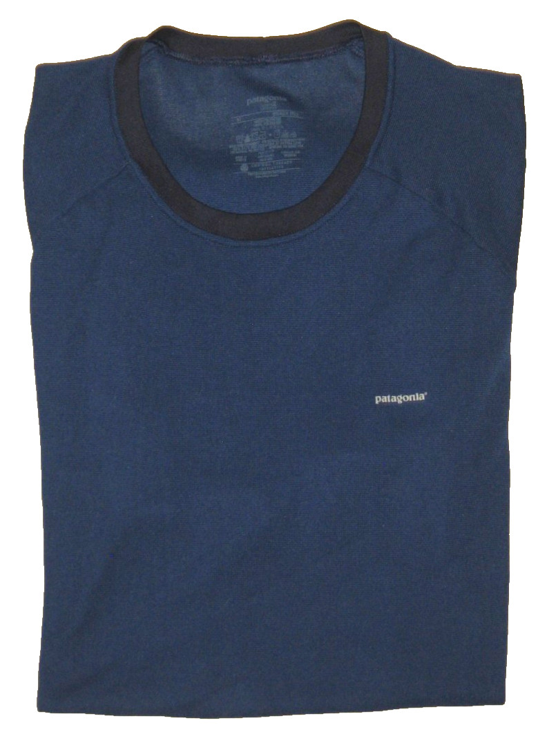 Men’s PATAGONIA Blue Performance Breathable Quick-Dry Casual Athletic T-Shirt XL