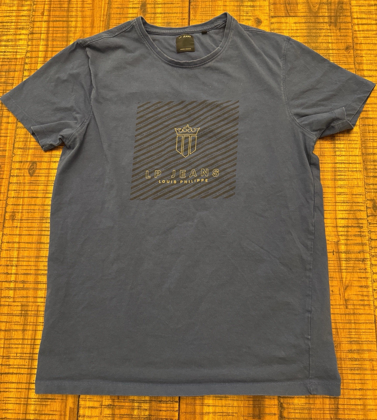 LP Jeans Graphic Print Louis Philippe Sz Large Blue T Shirt