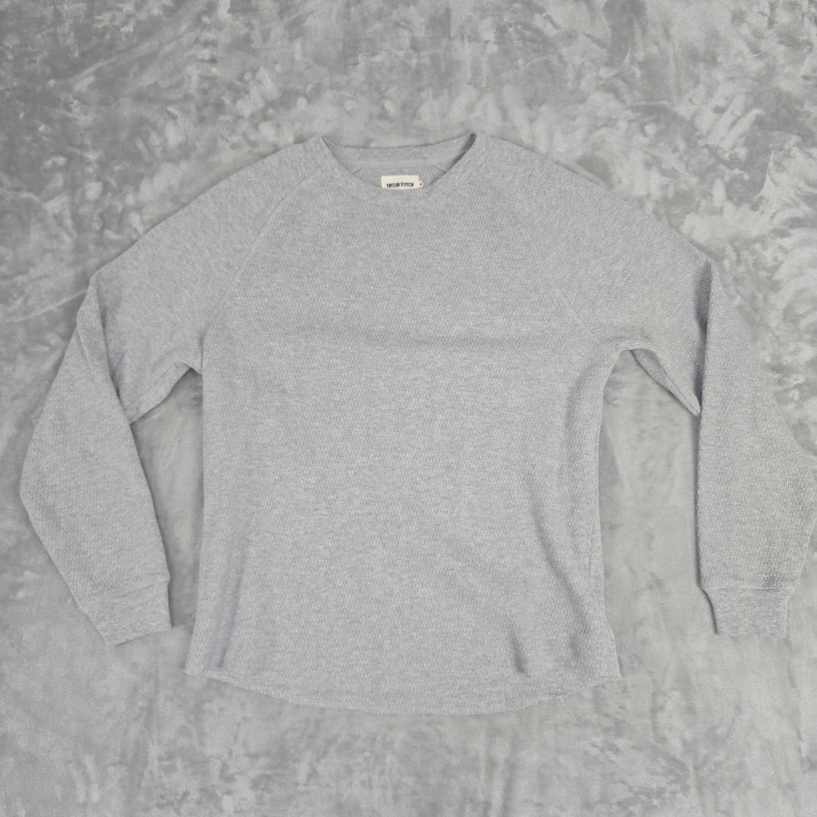 Taylor Stitch Thermal Shirt Mens 38 Small Grey Long Sleeve Crewneck Top