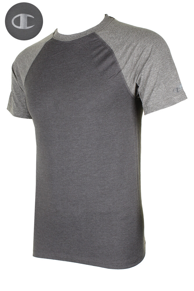 Champion Men’s Short Raglan Sleeve Crew Neck Athletic T-Shirt.