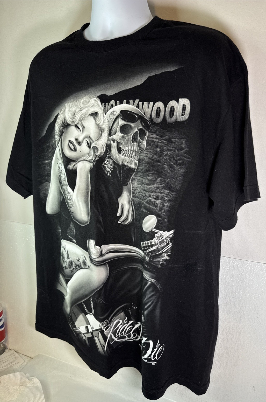 DGA, David Gonzales Art, “Ride or Die”, Ink Men’s Cotton Tee Shirt Size XL