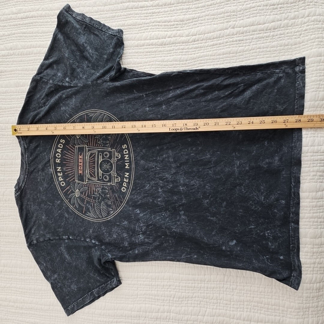 Roark Open Roads Open Minds Premium Tee Men’s M Medium Black Dyed EUC