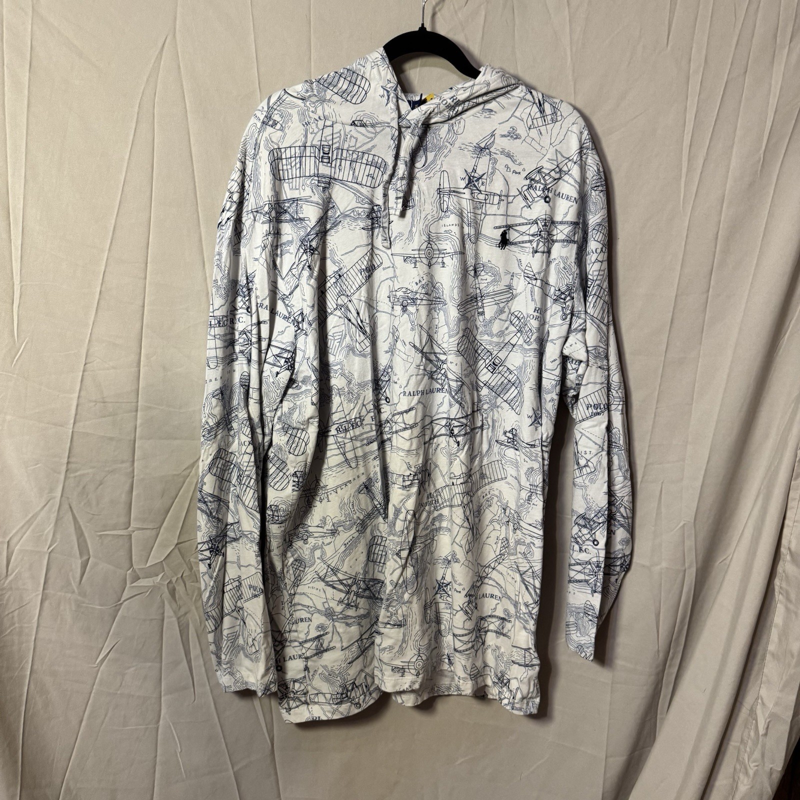 Polo Ralph Lauren Aviation Print Jersey Hooded T-Shirt Men’s 2XL