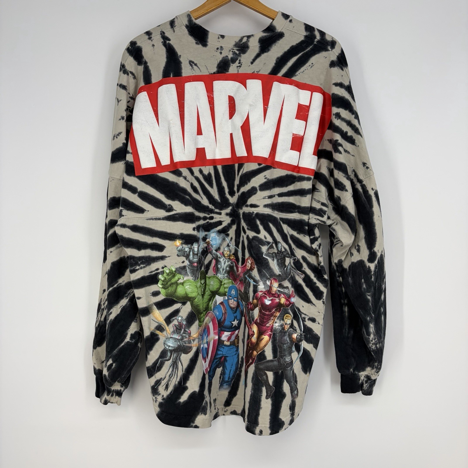 Marvel Avengers Tie Dye Shirt Mens XL Oversized Super Hero Spirit Jersey Disney