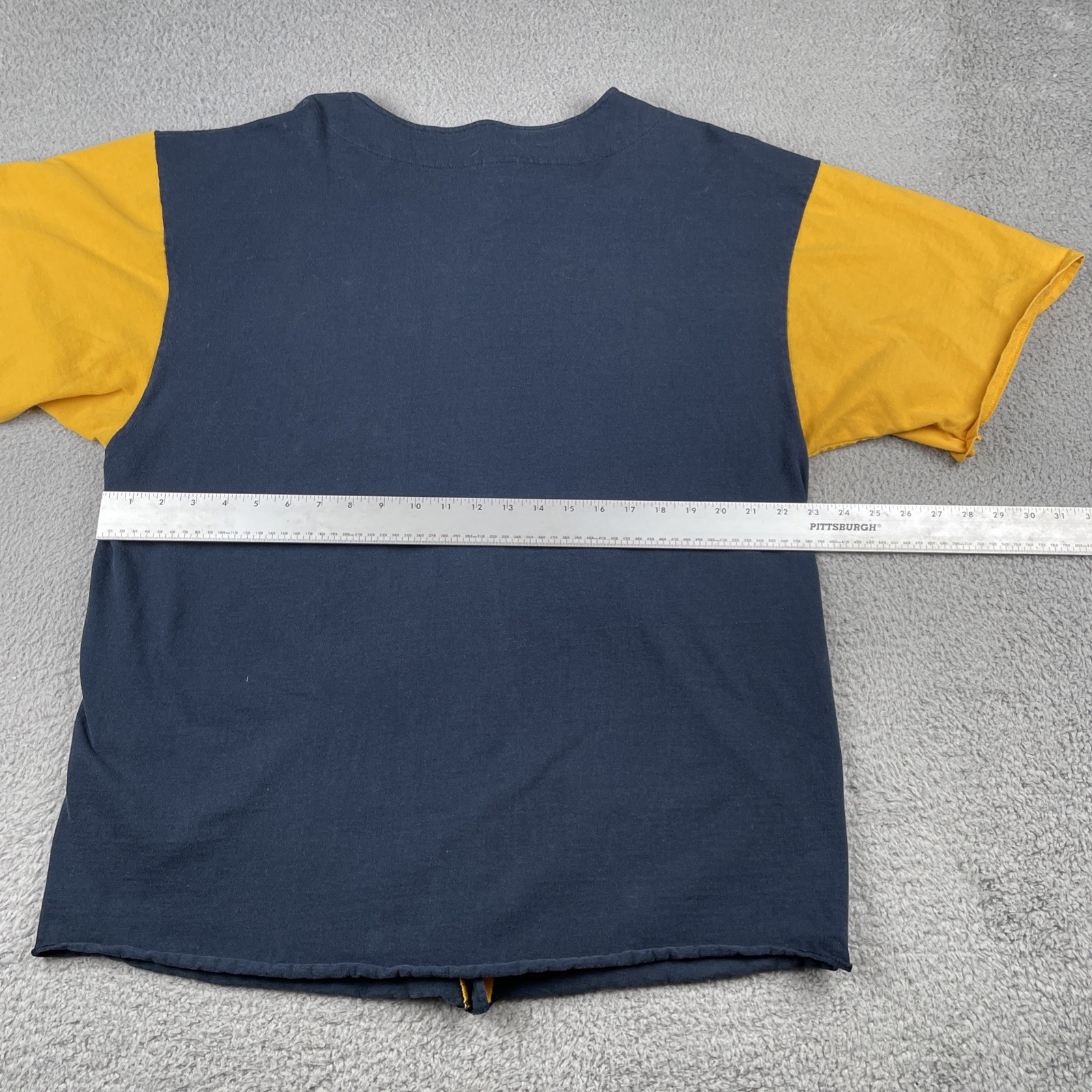Vtg Badger Sport Baseball Button Up Shirt XL Blue & Yellow Peñasco New Mexico