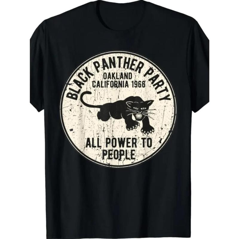 Summer Short Sleeve Casual T-Shirt 1966 Oakland, California Black Panther Party
