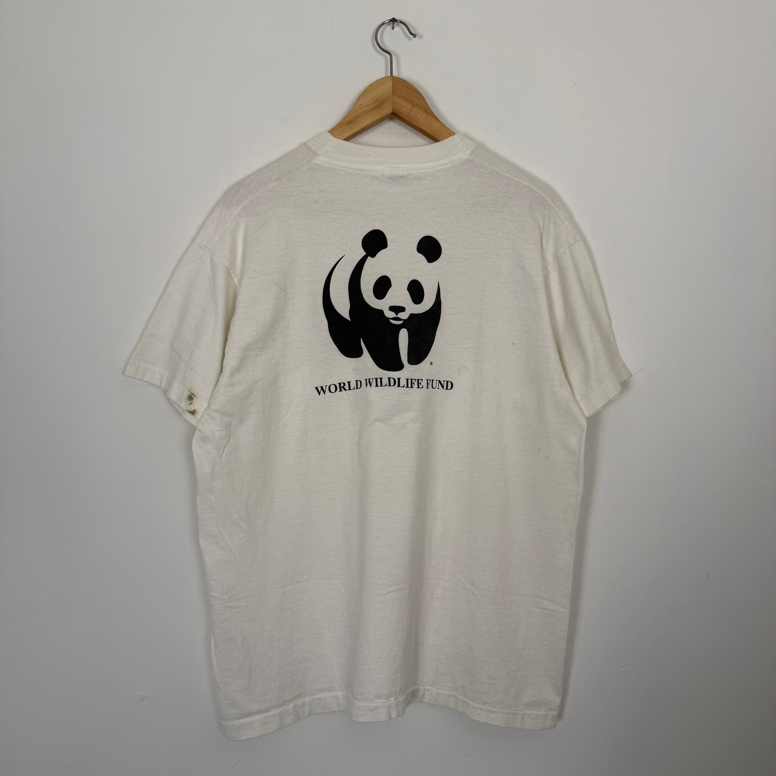 Vintage 90s WWF World Wildlife Fund Earth Animal Pocket Tee Shirt Single Stitch