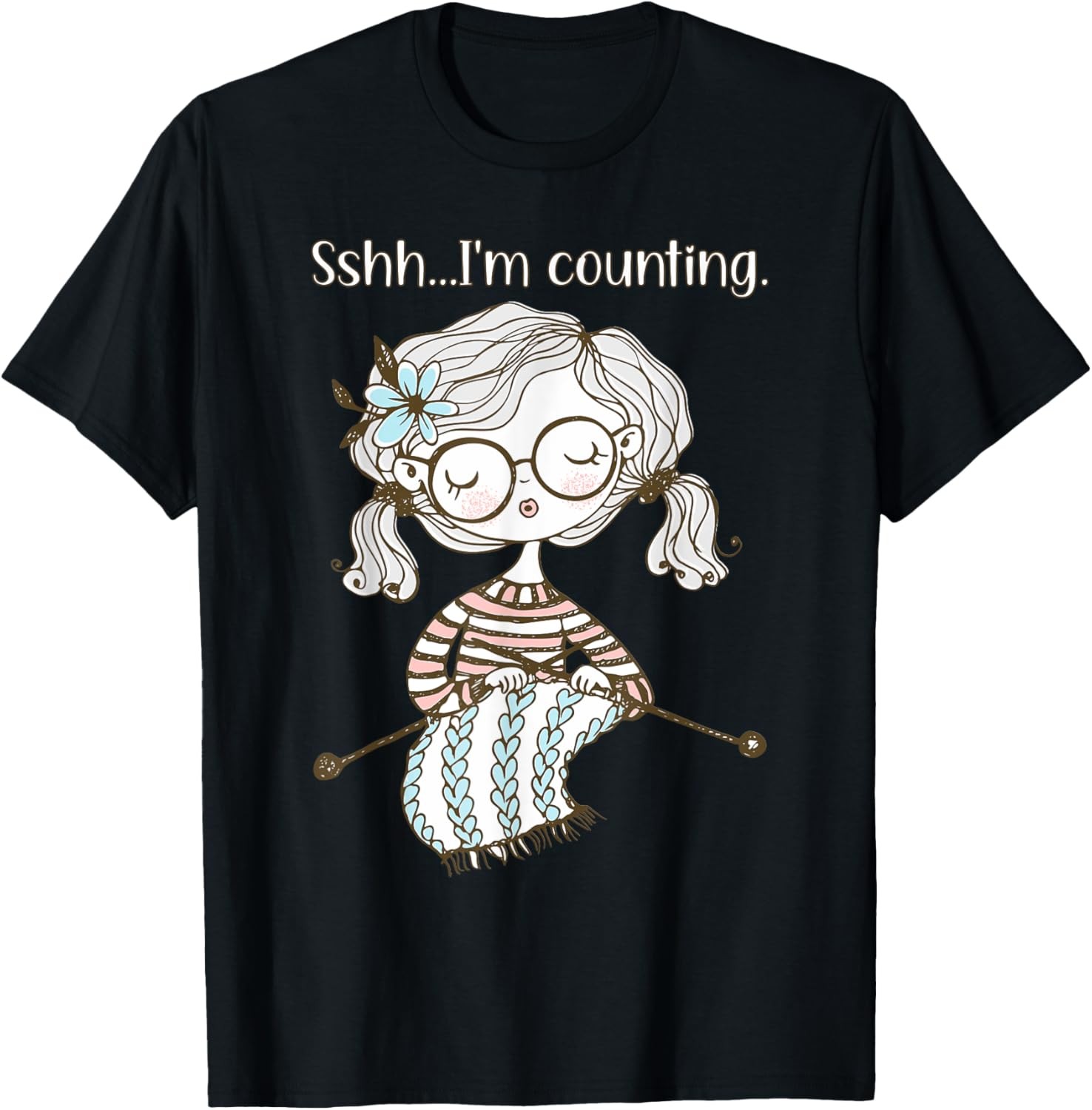 Shh I’m Counting Crotchet Knitting Funny T-Shirt