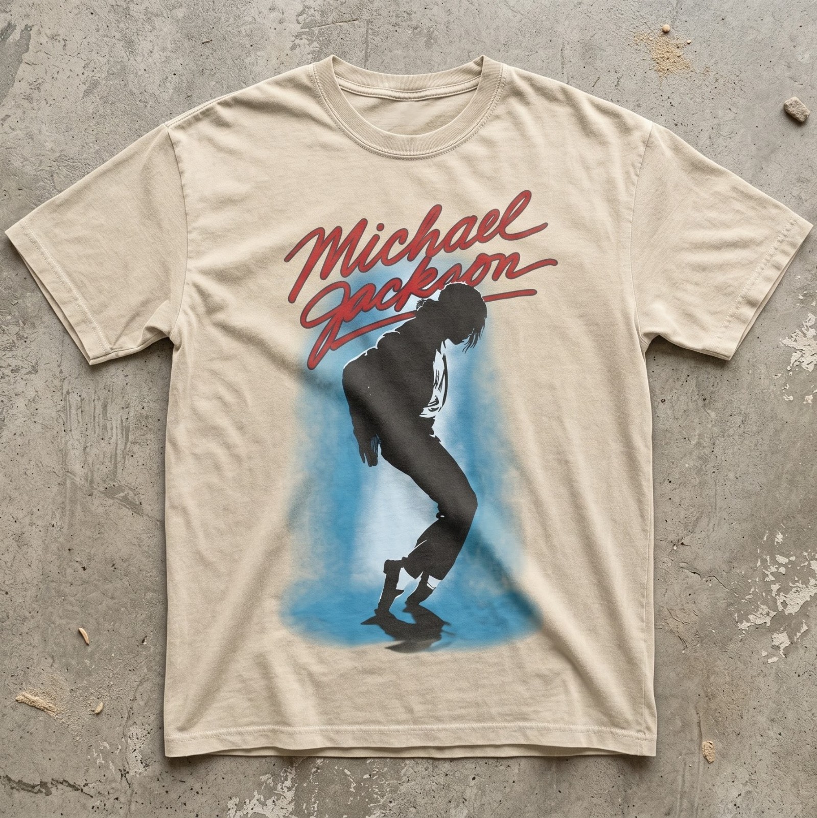 Vintage Mi.ackson Silh0uette Graphic T Shirt Pop King Concert Music Tee
