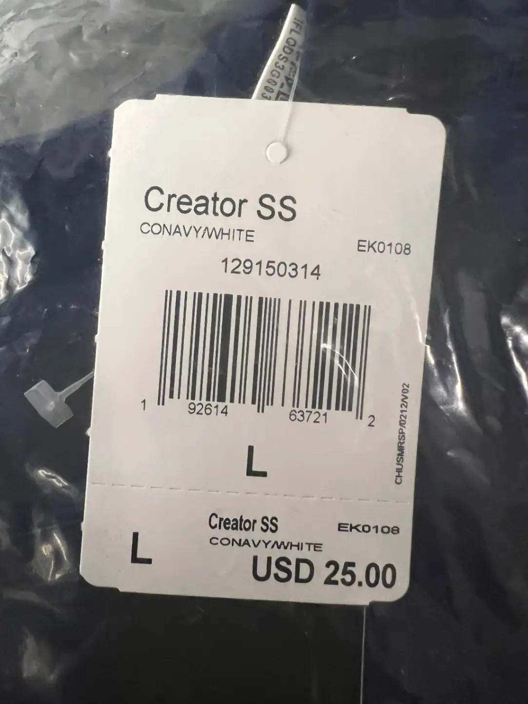 Adidas Creator SS T-Shirt Large Navy Blue White Athletic Sportswear Apparel