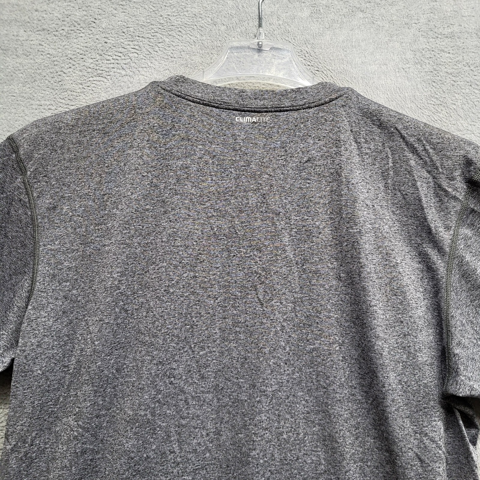 adidas Men Shirt XL Gray Logo Climalite Short Sleeve Tee