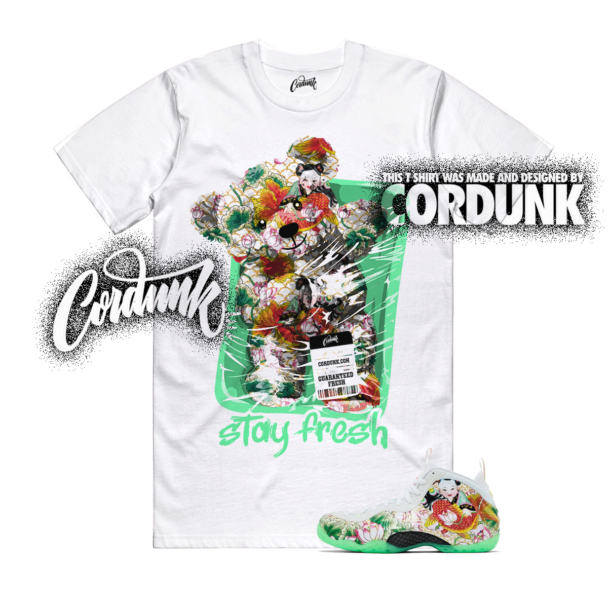 Foamposite Tianjin 2.0 Air One Poison Green Glow T Shirt Match STAY