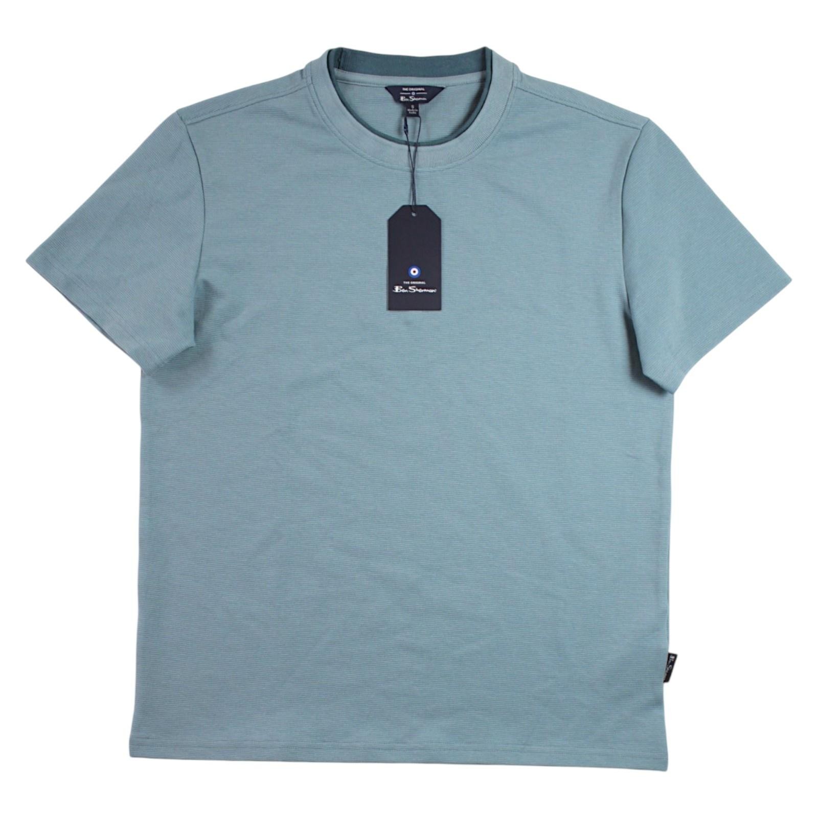 Ben Sherman Shirt Mens S Smoke Blue Textured Crewneck Short Sleeve Tee $69 NEW