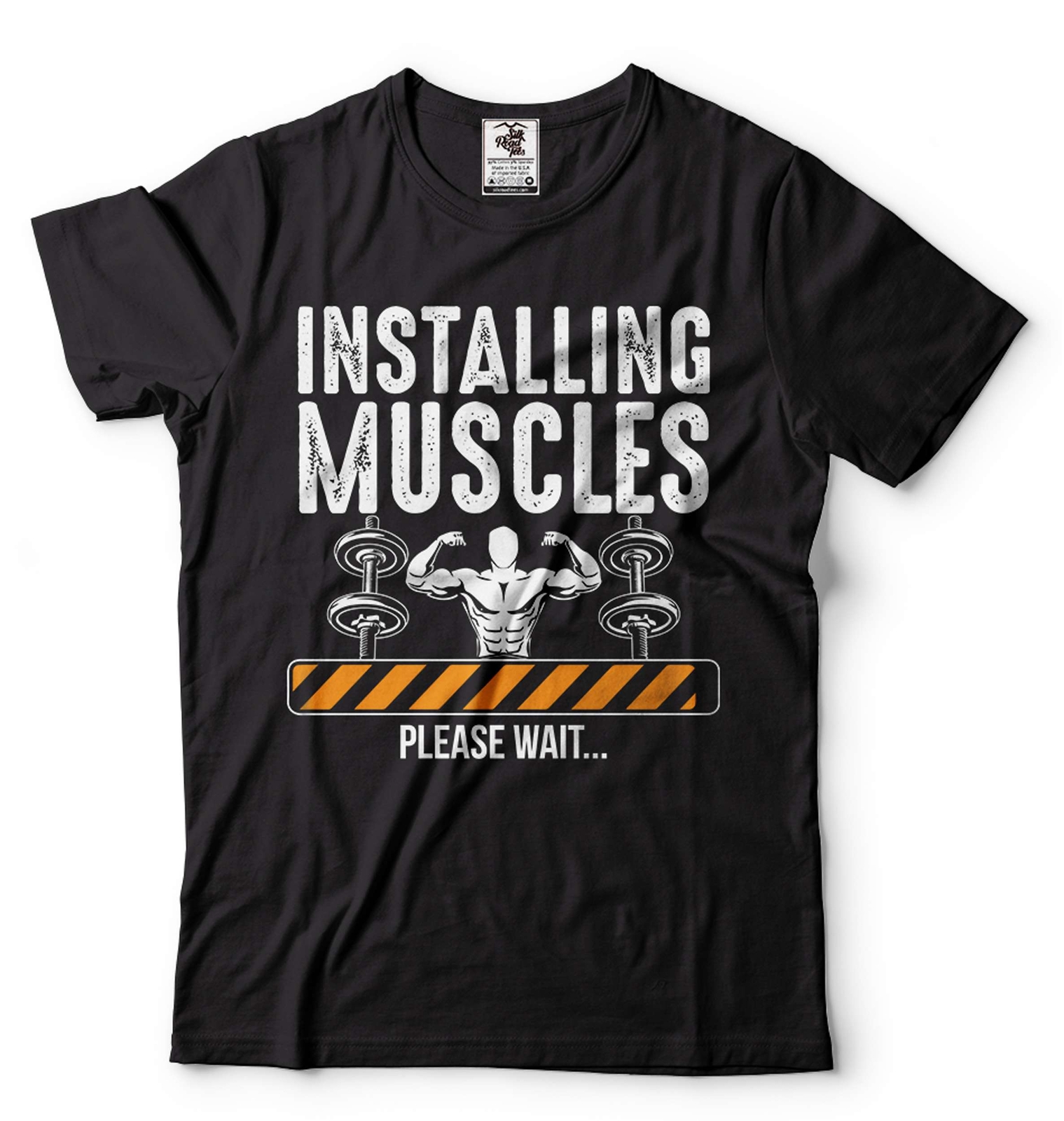 Mens Installing Muscles Shirt Gym Shirts Bodybuilder Shirt Funny Gym Joke Tees