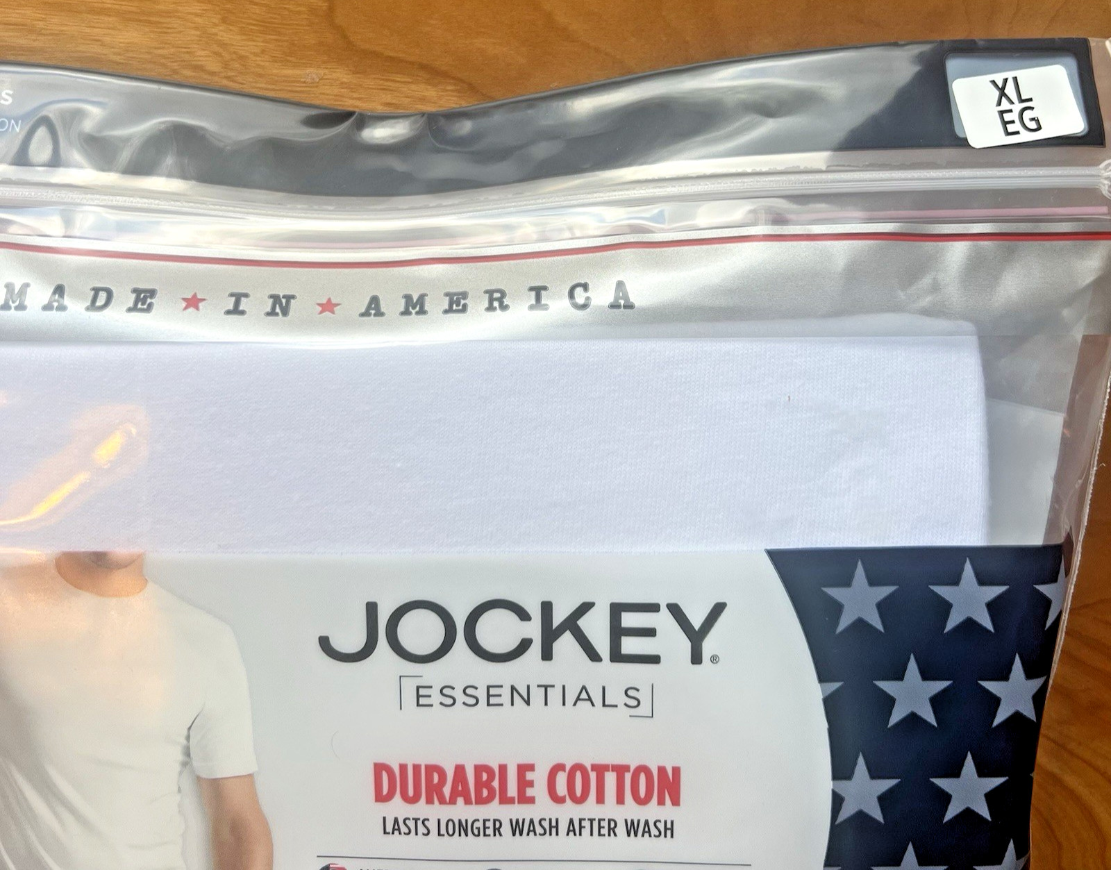 Jockey Essentials USA Made American Cotton Crew Neck T-Shirts White 2Pk SizeXL