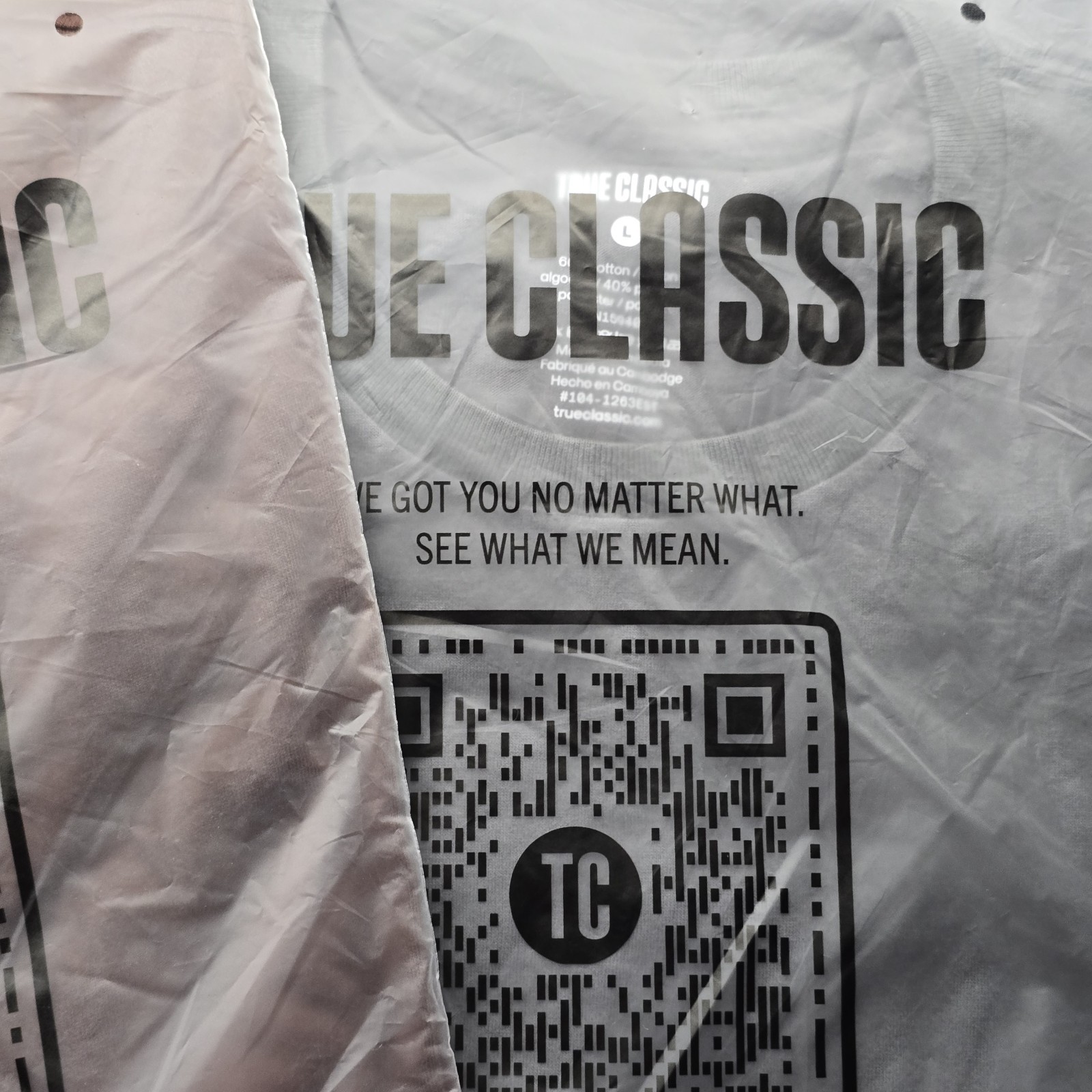 2x True Classic Curved Hem Crew Neck T Shirt Short Sleeve Carbon/Carob Size L