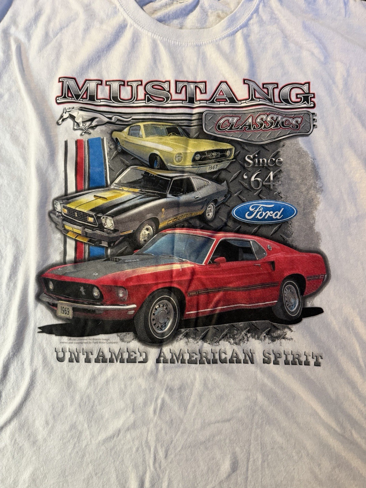 Y2K Ford Mustang Classics Mens Large Graphic Tee No Tag