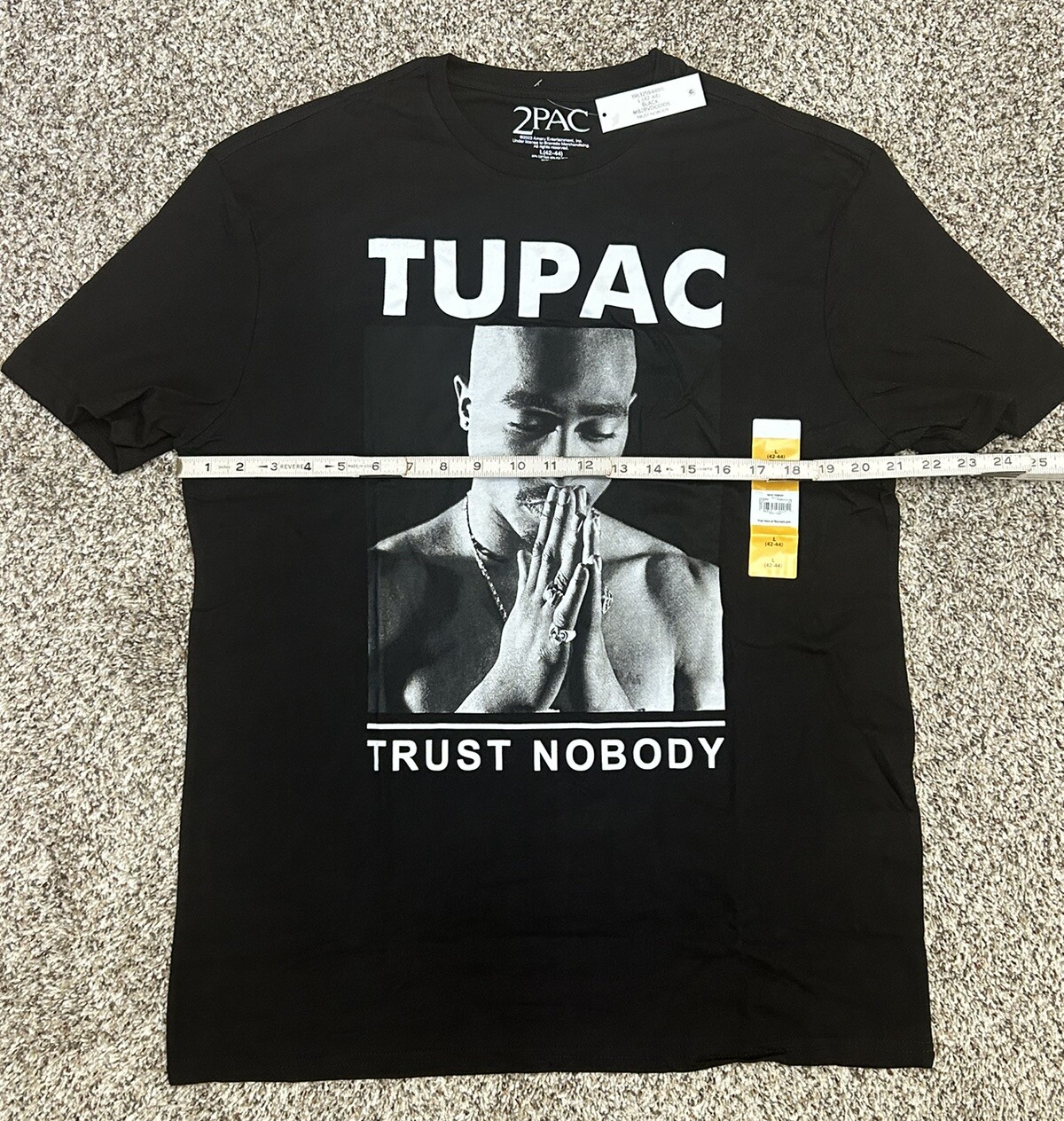 New TUPAC Trust Nobody 2PAC Men’s Black T-shirt Tee Hip-hop Rap Sz 42-44 LARGE