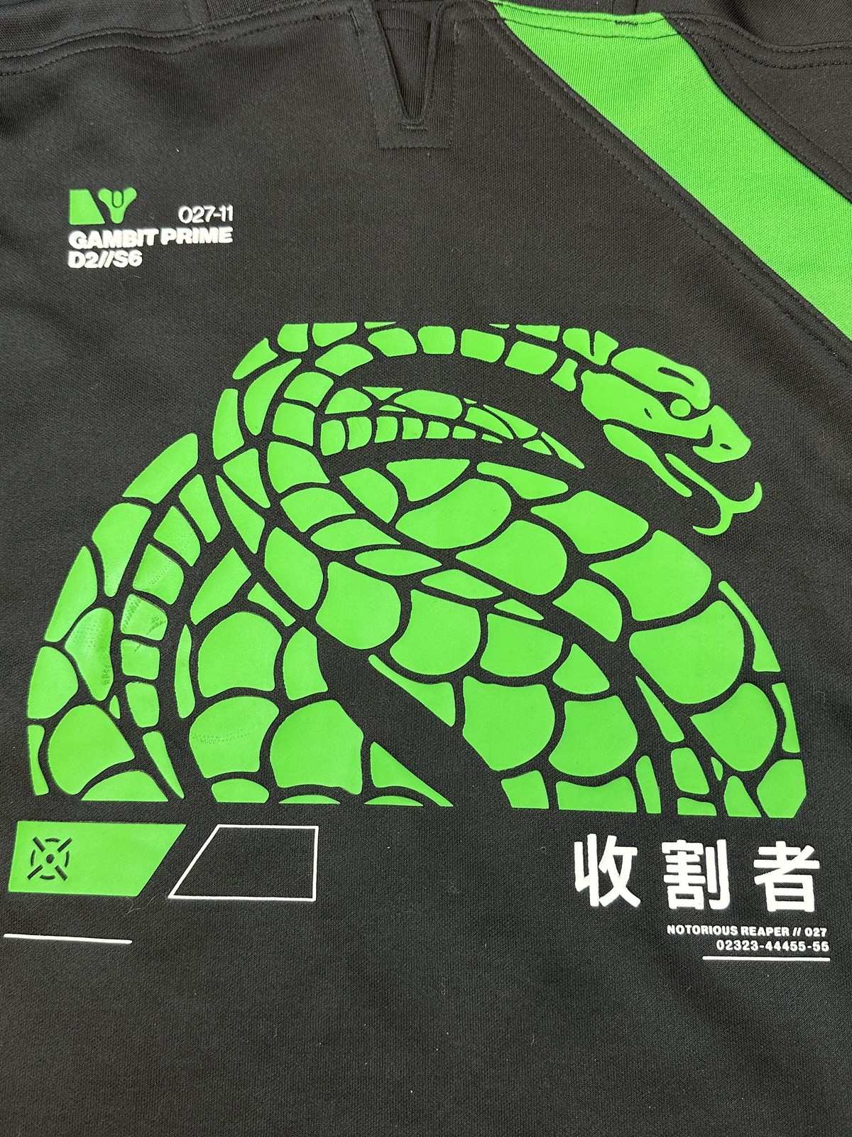 Destiny 2 Bungie Gambit Prime Notorious Invader Reaper Jersey Shirt Medium Green
