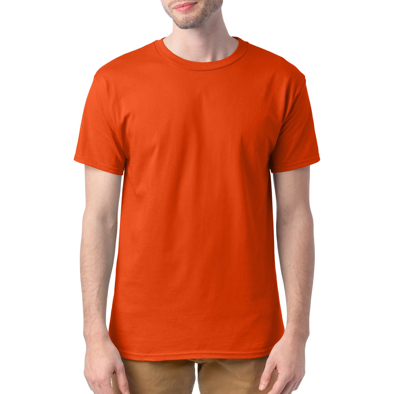 4-pack Mens Essentials Short Sleeve 100% Cotton T-Shirt 2X-Large Big Orange