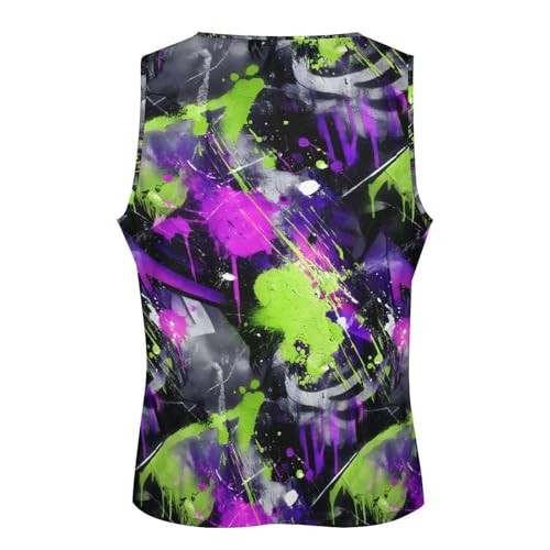 3D Tank Top Purple Splatter Graphic Abstract Art
