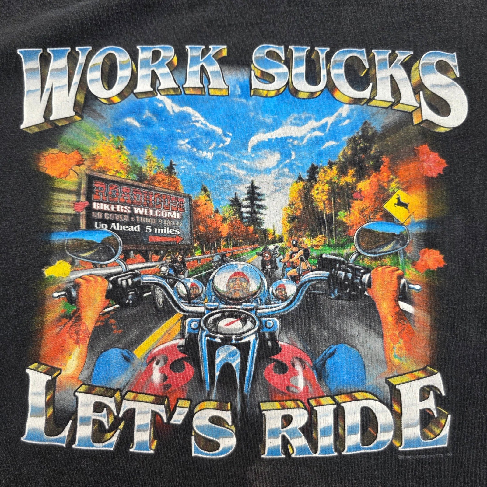 Harley-Davidson Large Vintage T-Shirt 2008 Work Sucks Let’s Ride Biker Single