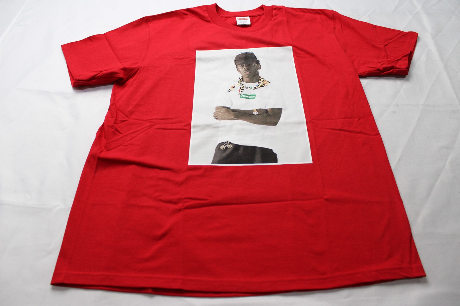 Supreme x Tyler The Creator Adults’ Photograph Graphic T-Shirt NC3 Red Medium