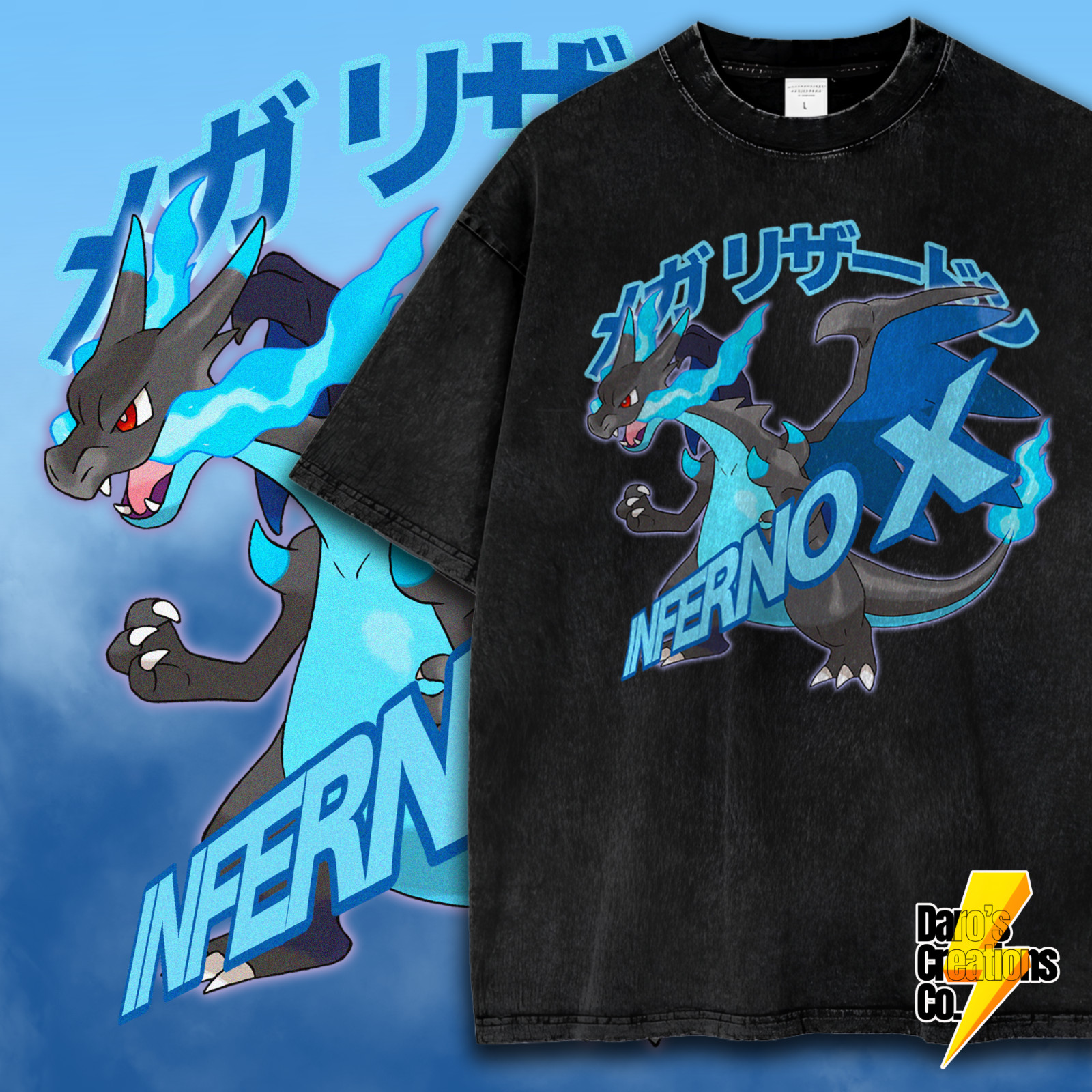 Pokemon Mega Charizard X Custom Anime Shirt, Vintage Anime Shirt, Retro Shirt