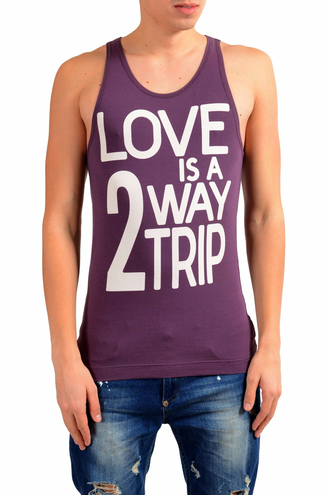 Dolce & Gabbana D&G Men’s Graphic Purple Tank Top Size 2XS XS S M L