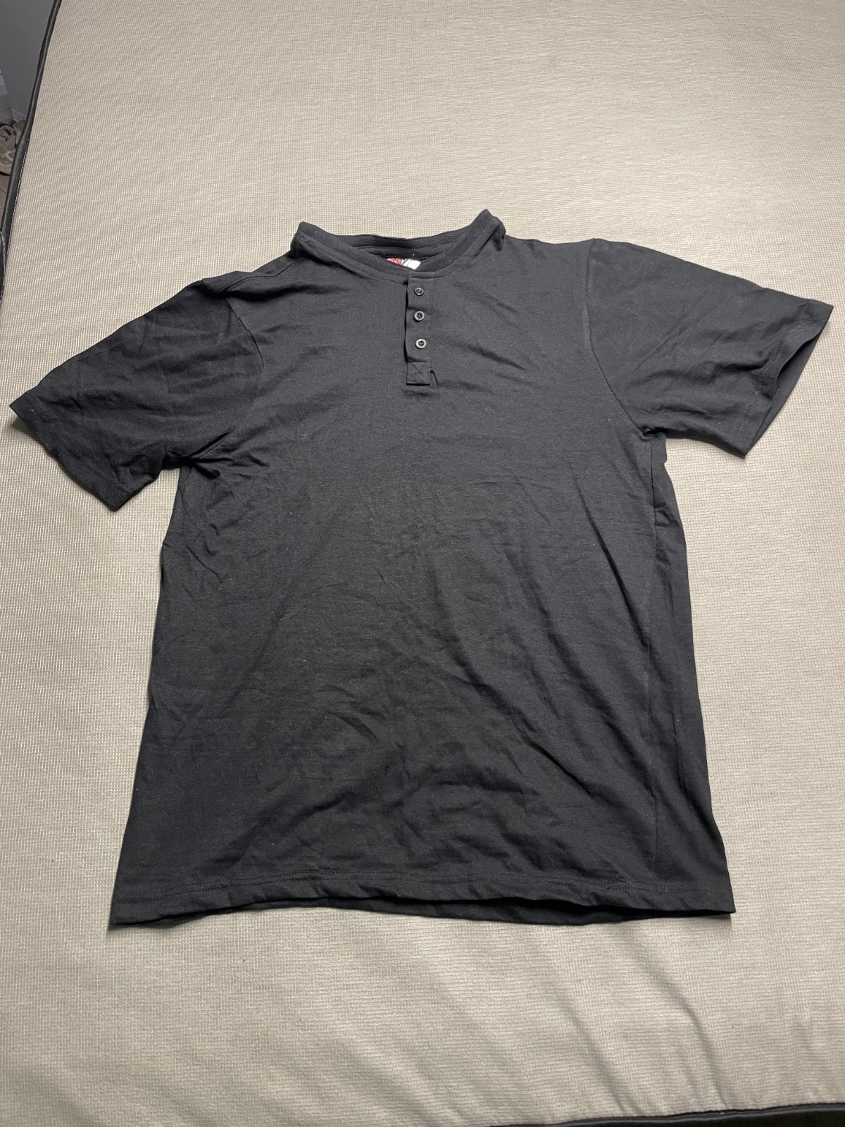 10W APPAREL Henley Shirt Mens Sz 2XL Black Short Sleeve Tee Basic & Comfy Top