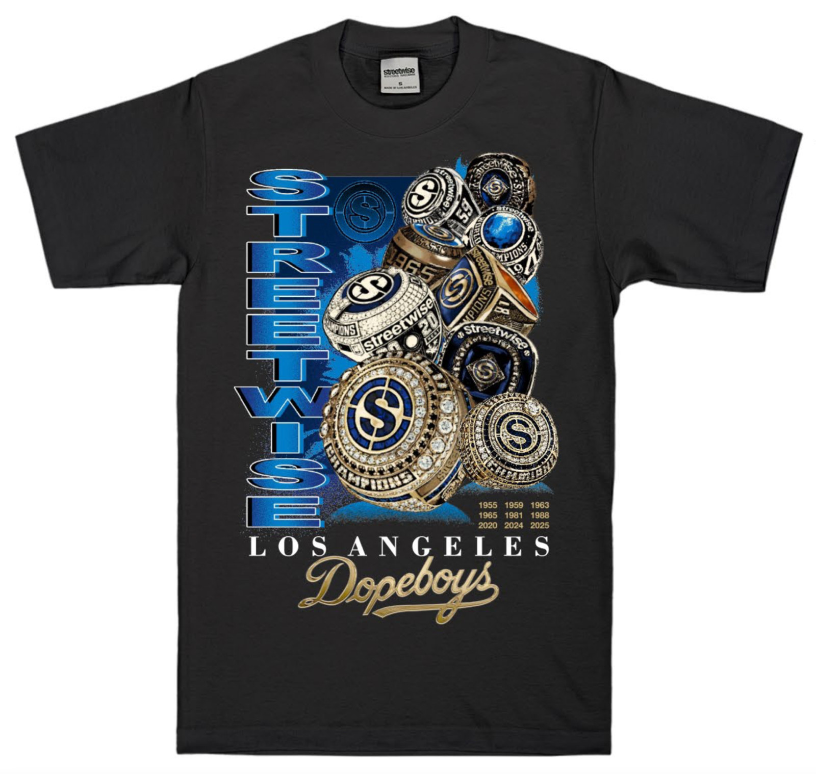 streetwise 9 Rings Graphic T-Shirt Black & Gray M-5XL