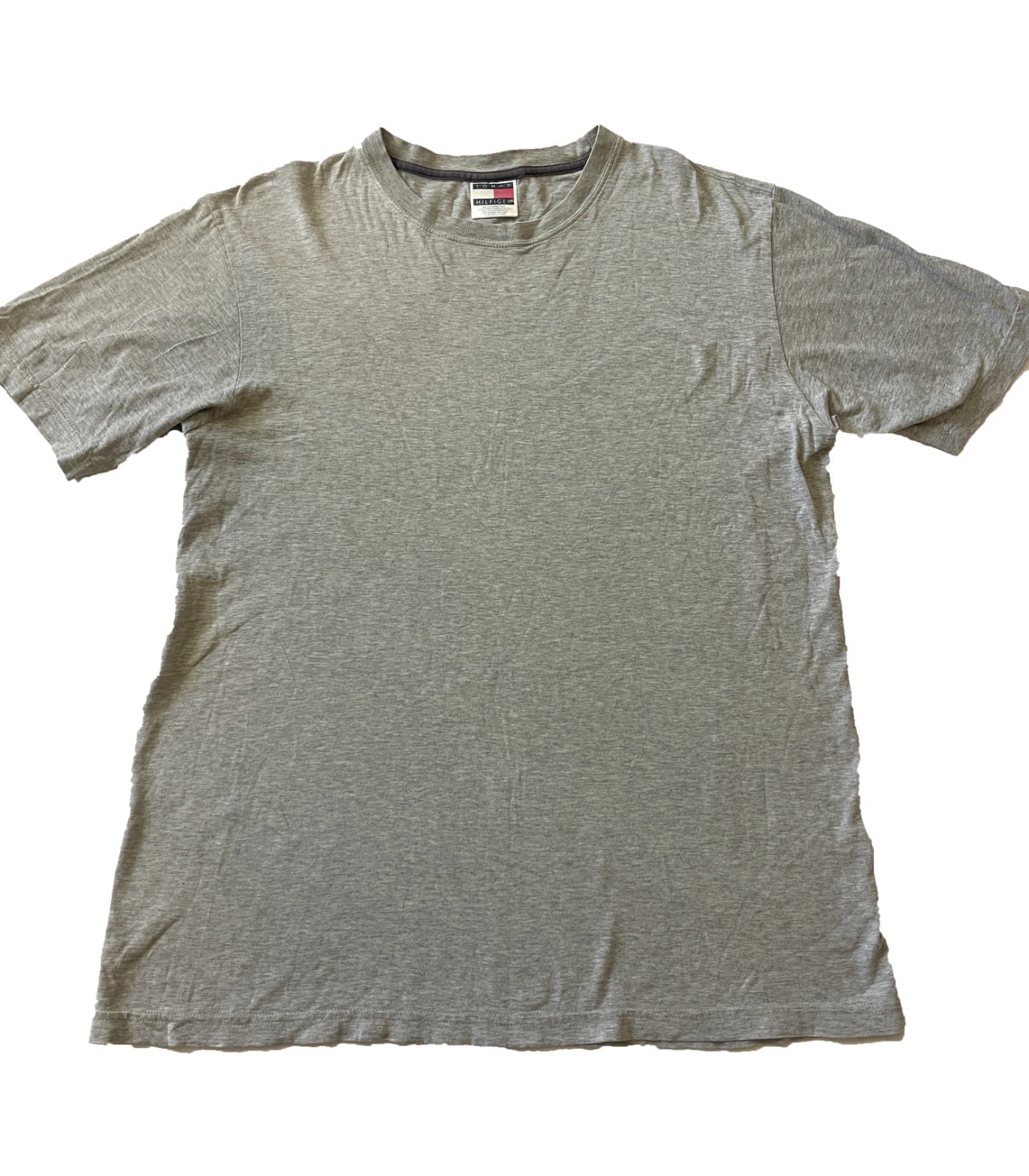 Tommy Hilfiger TH Crew Neck Tee T-shirt Short Sleeve Top Gray Men Medium M