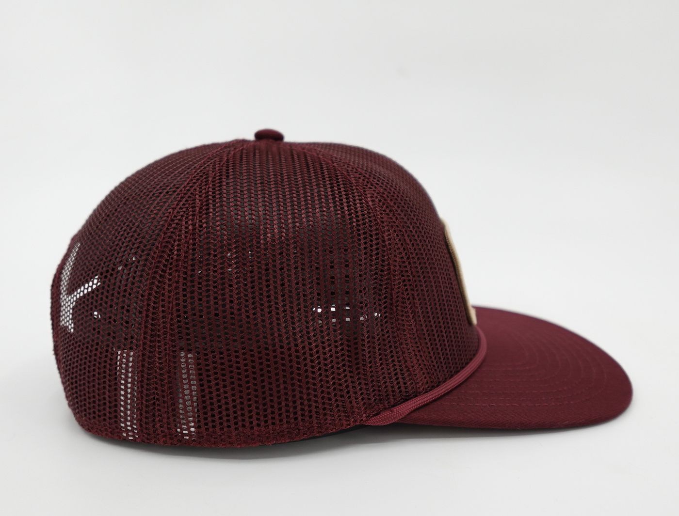 Poncho Outdoors Hat cap Mens Maroon Javelina Patch Trucker Snapback Mesh Fishing