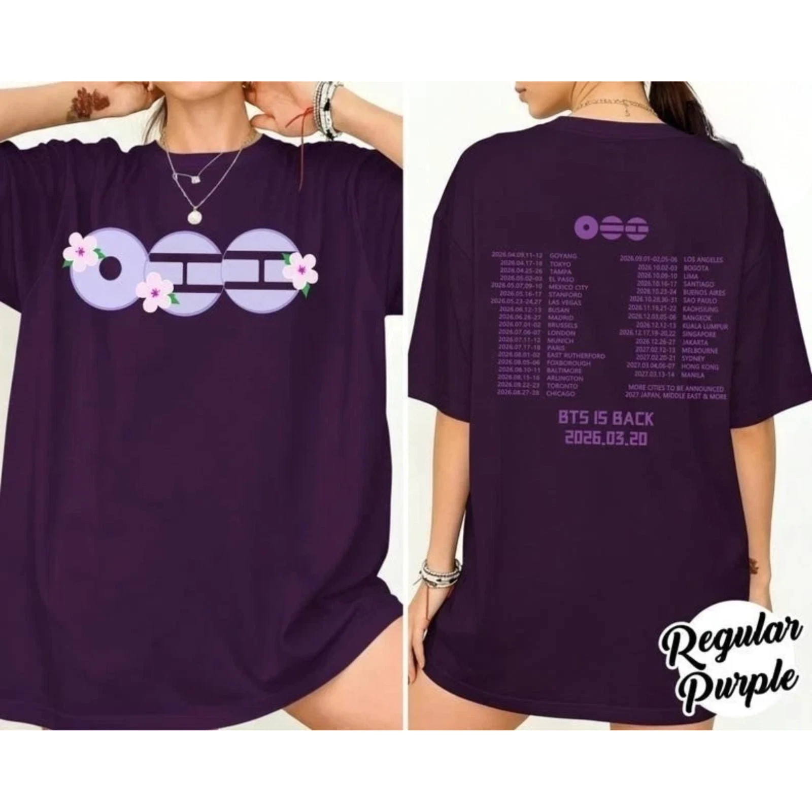 BTS 2026 Arirang Tour Shirt Bangtan Army Kpop Concert Merch Graphic Tee S-5XL