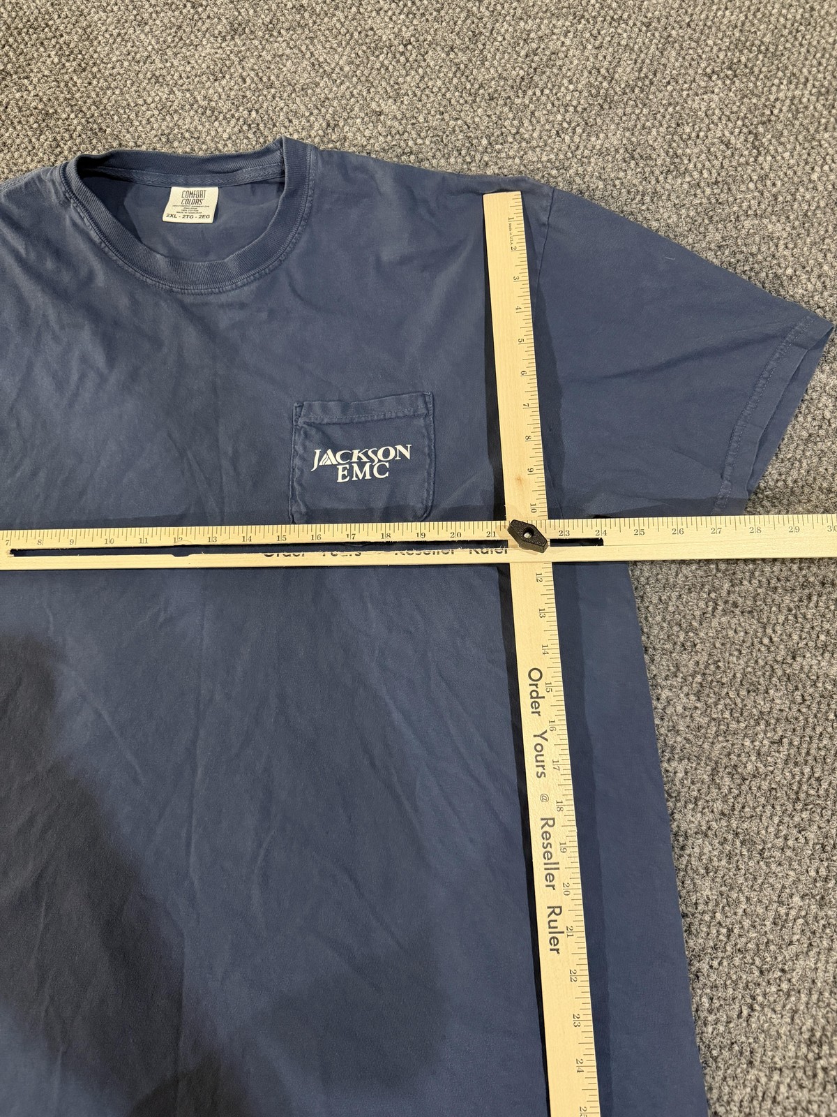 Comfort Colors Shirt Mens 2XL Blue Jackson EMC Sporting Clay Graphic Tee T-Shirt