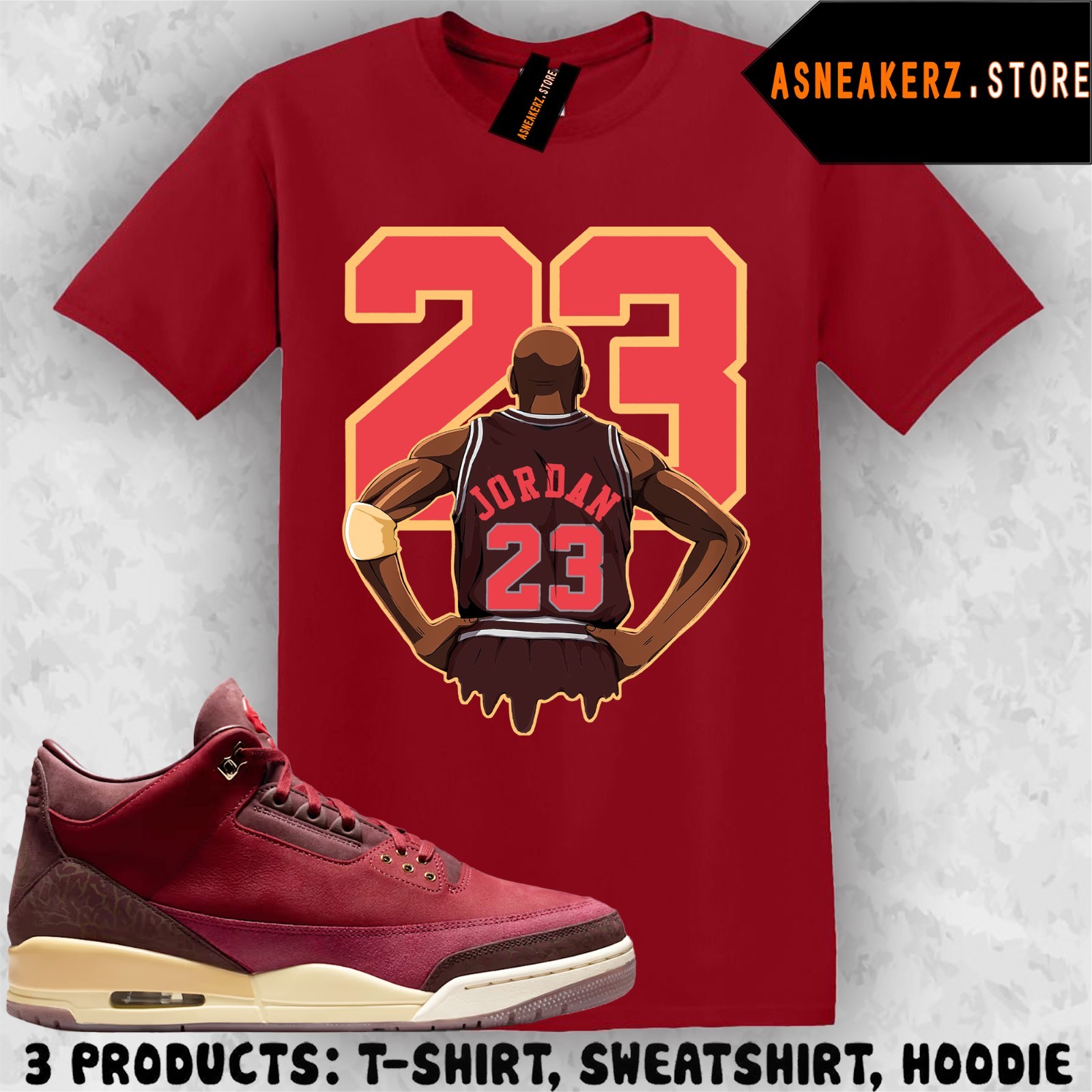 Shirt To Match AJ 3 Bin23 Bin 23 2026 Sneaker Matching Tee MJ Back 23 T-Shirt