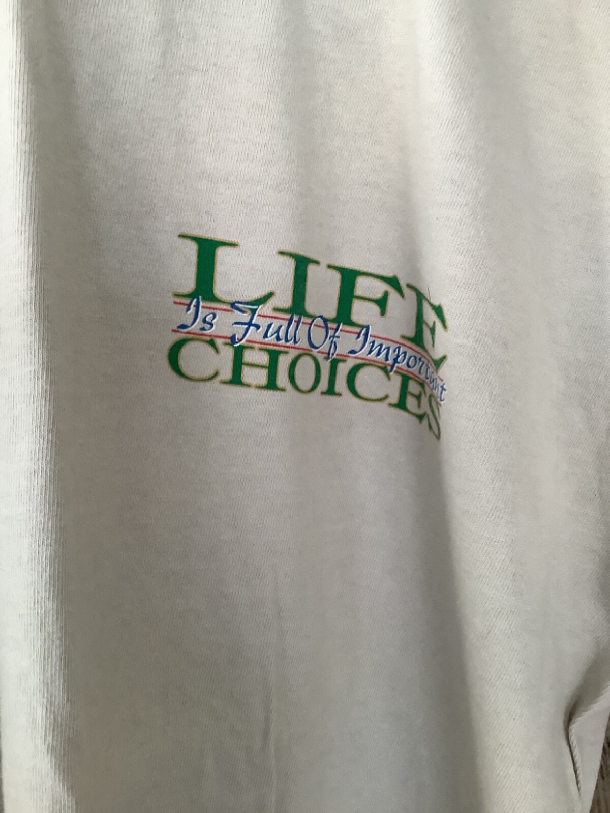 Mens GILDAN Khaki Short Sleeve Crew Fishing T Shirt *Life is Full of Choices* L