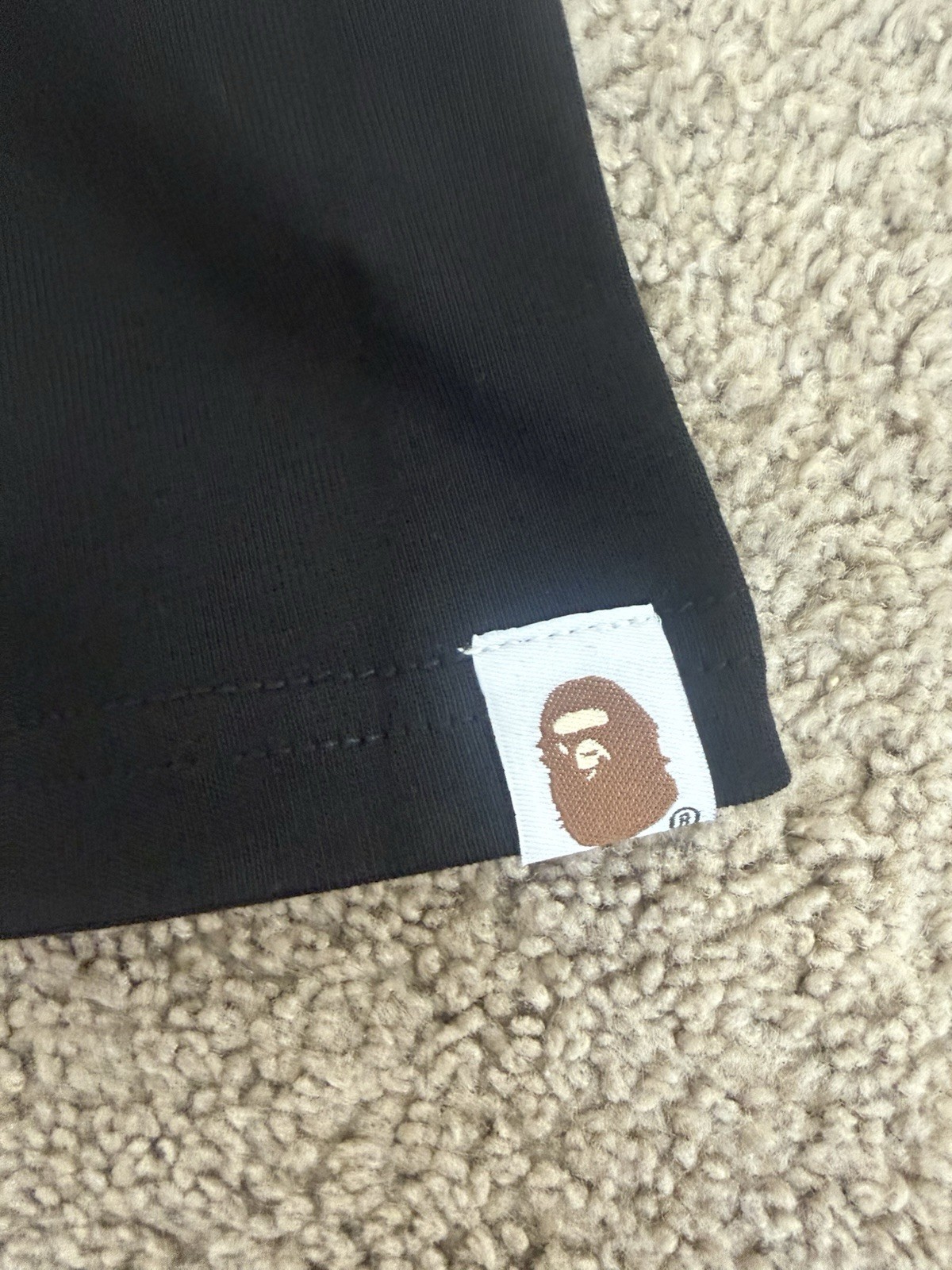 A Bathing Ape BAPE x Stussy Graphic Logo Tee Black Crew Neck Short Sleeve L