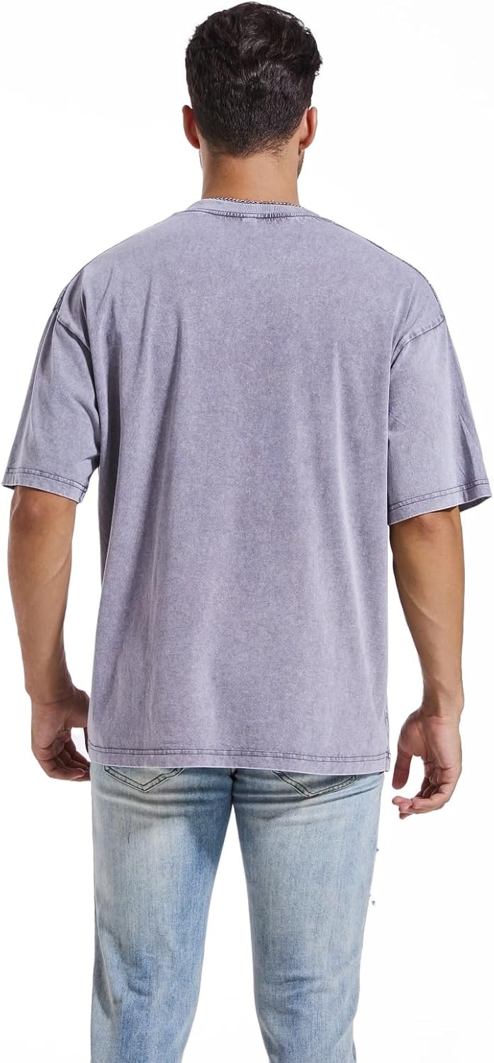 Men’s Oversized Heavy Cotton Summer T-Shirts Tee Loose Fit Short