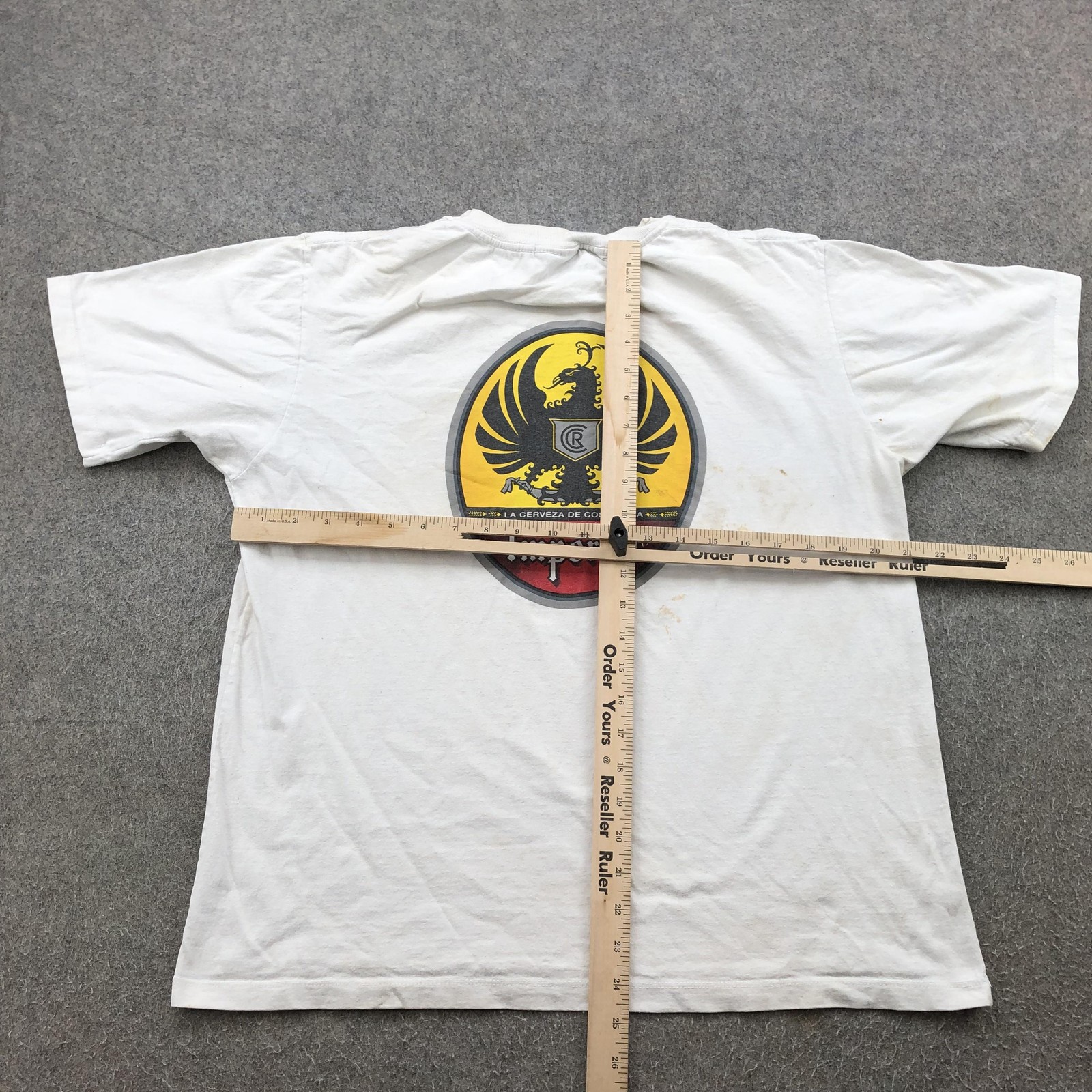 Vintage Imperial Beer Shirt Mens Medium White Costa Rica La Cerveza Eagle*