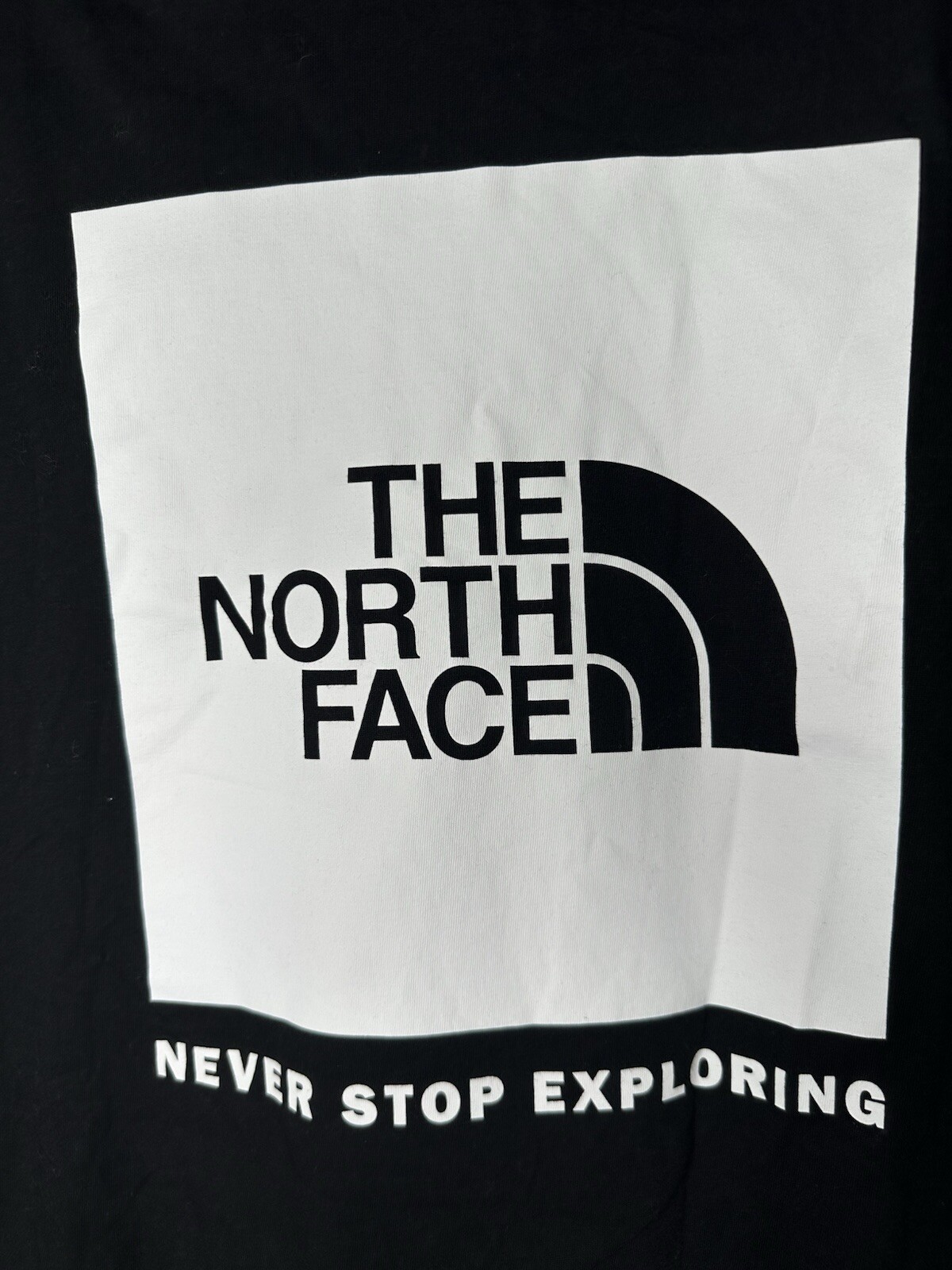 THE NORTH FACE Mens Black Shirt Short Sleeve Tee – Double Sided Logo Size M