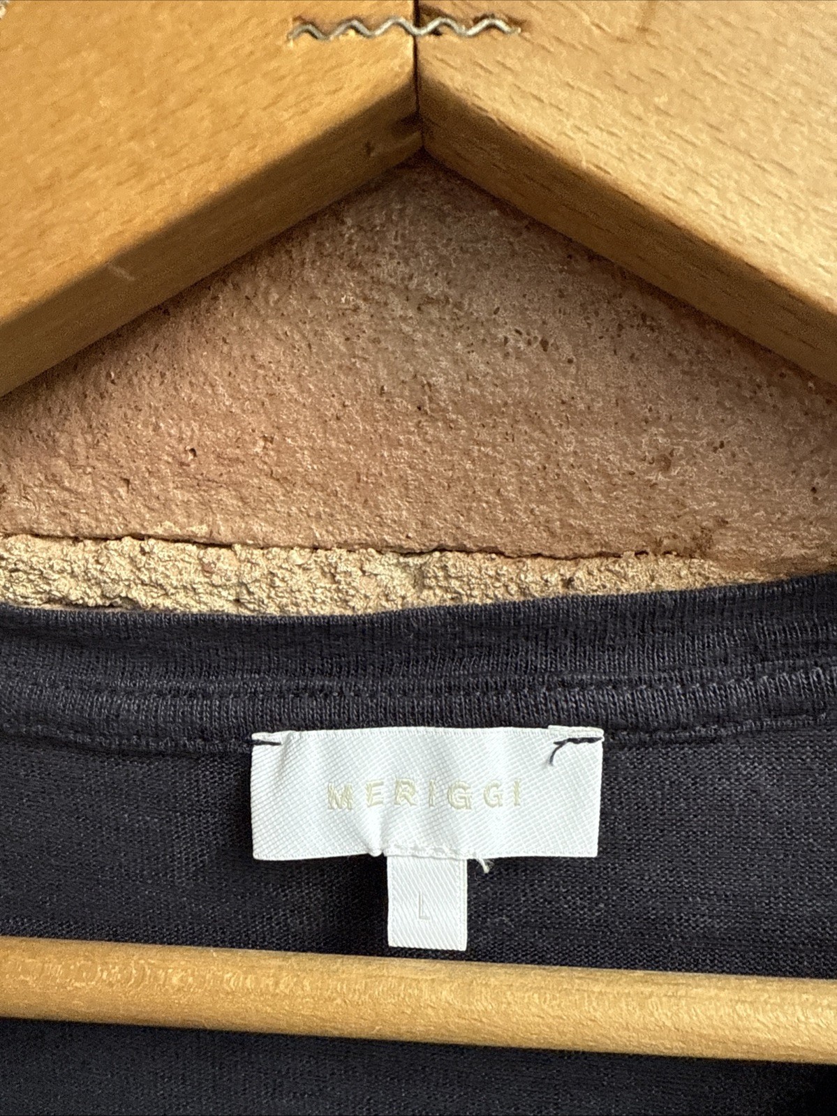 Meriggi Men’s T Shirt, Sz Large, Navy Blue 100% Linen