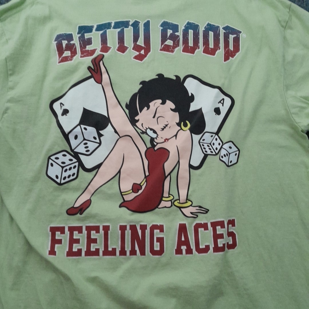 Betty Boop T Shirt Mens XL Green Feeling Aces Cards Dice Retro 30s Gambling